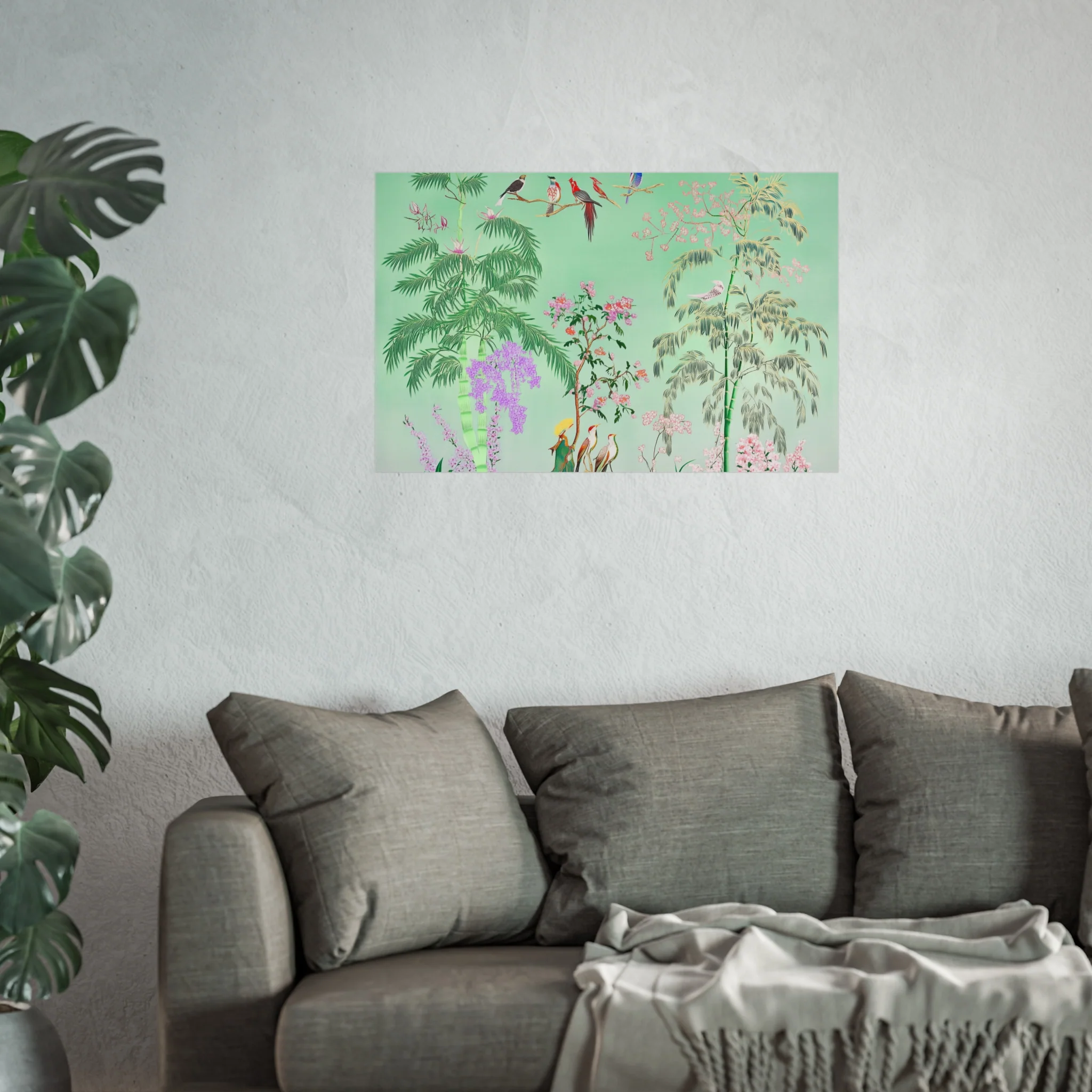 Green Chinoiserie Garden Fine Art Poster - Image 42
