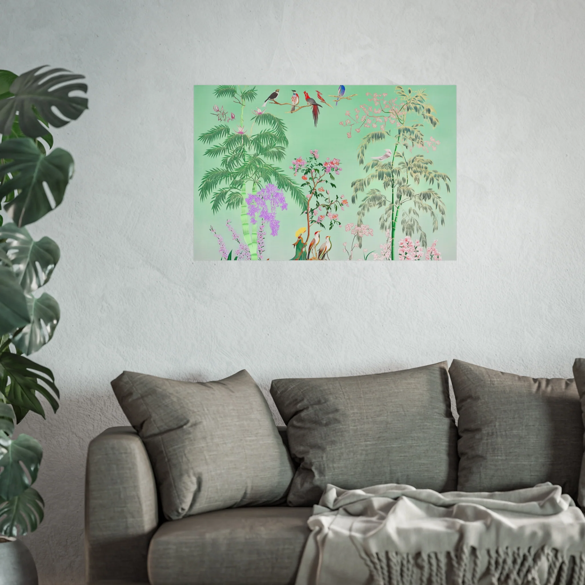 Green Chinoiserie Garden Fine Art Poster - Image 44