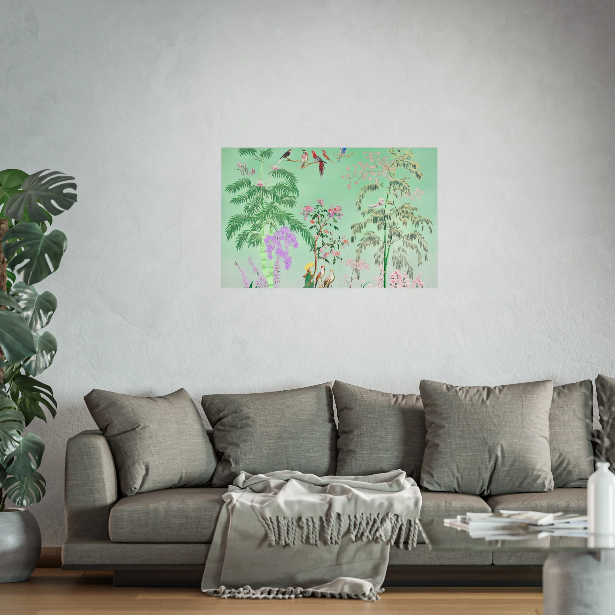 Green Chinoiserie Garden Fine Art Poster - Image 46
