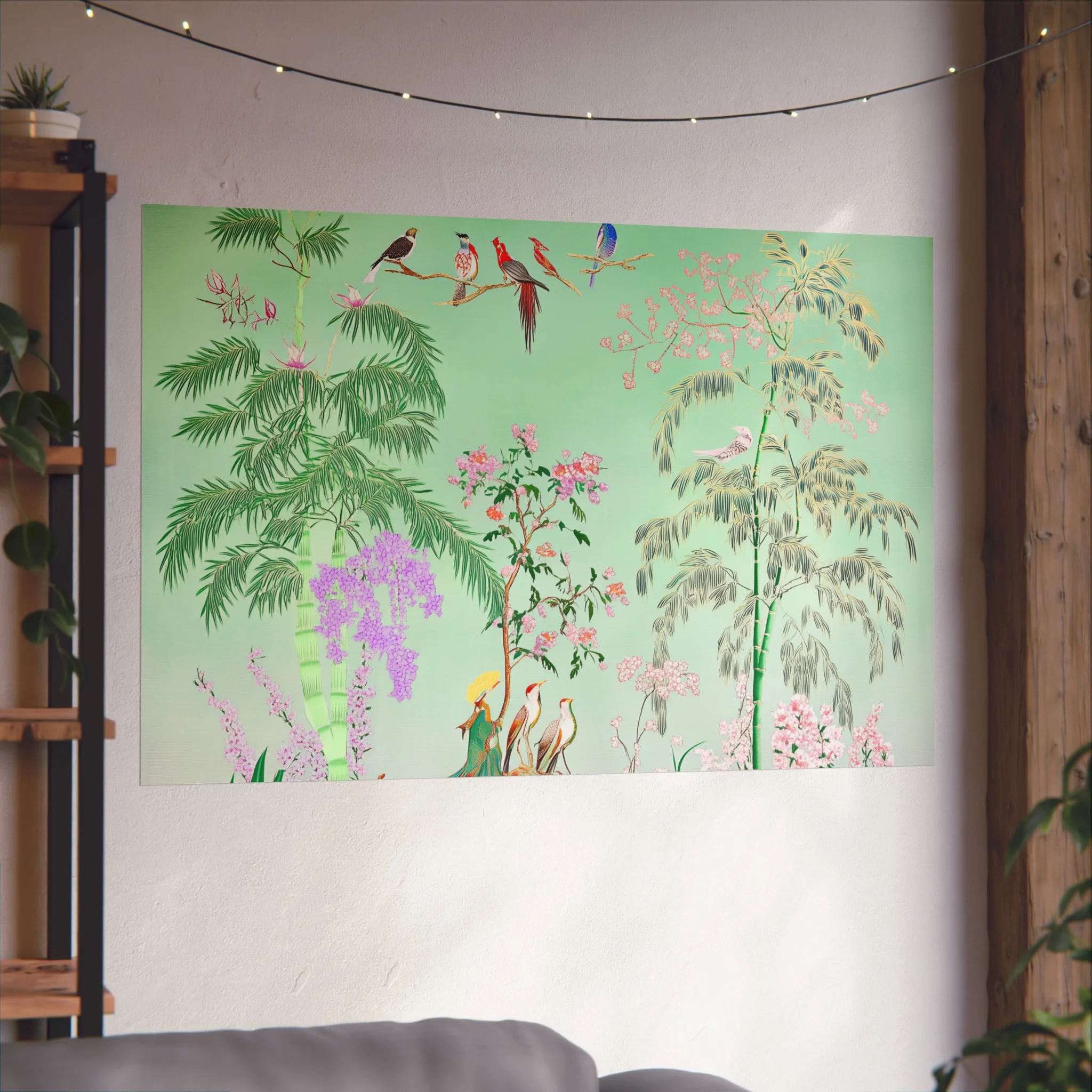 Green Chinoiserie Garden Fine Art Poster - Image 49