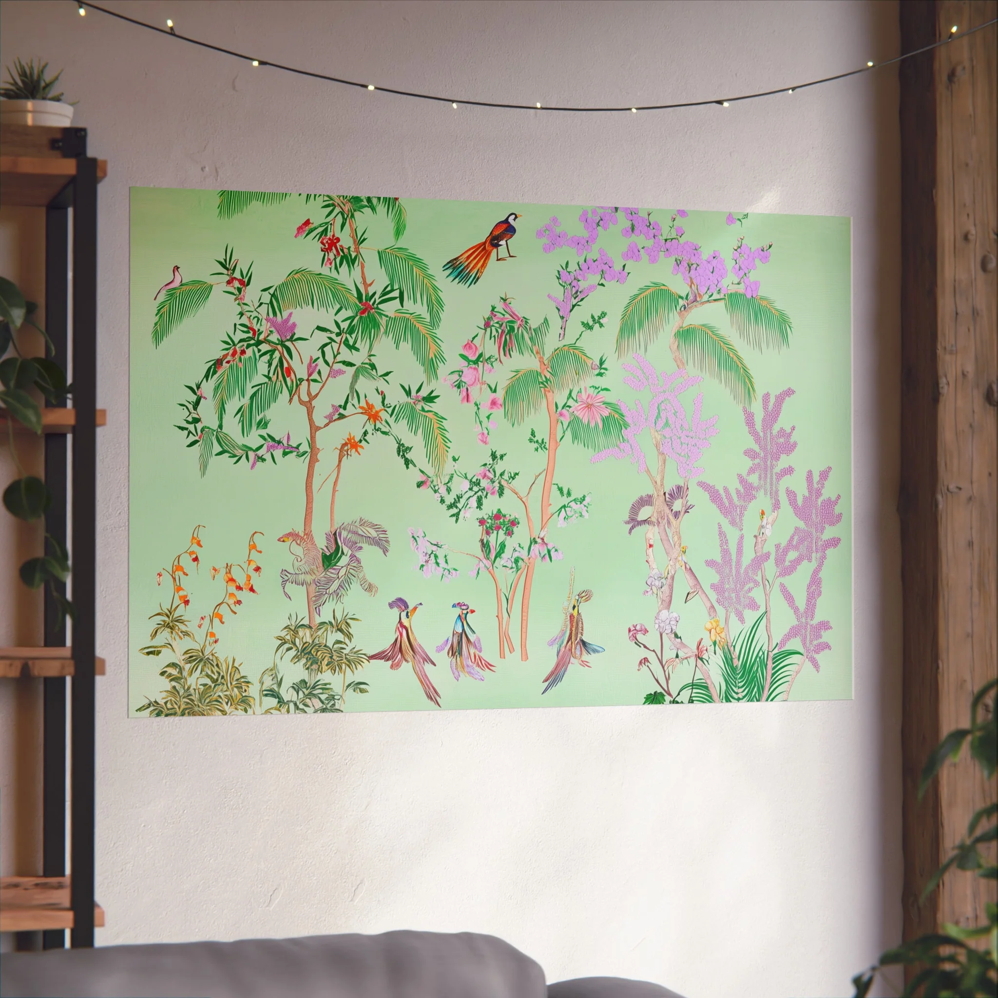 Green Chinoiserie Paradise Fine Art Poster - Image 48