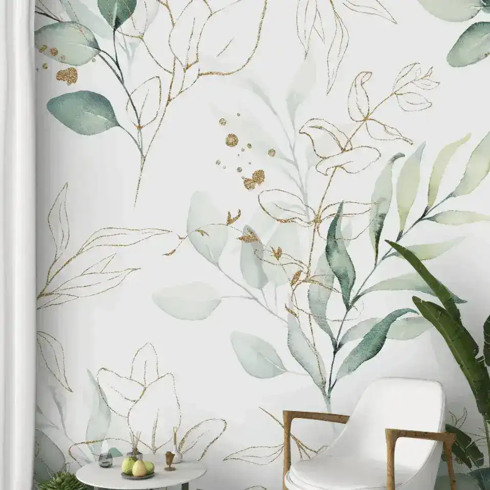 Green Eucalyptus Leaves and Branches Wallpaper Mural - Image 3