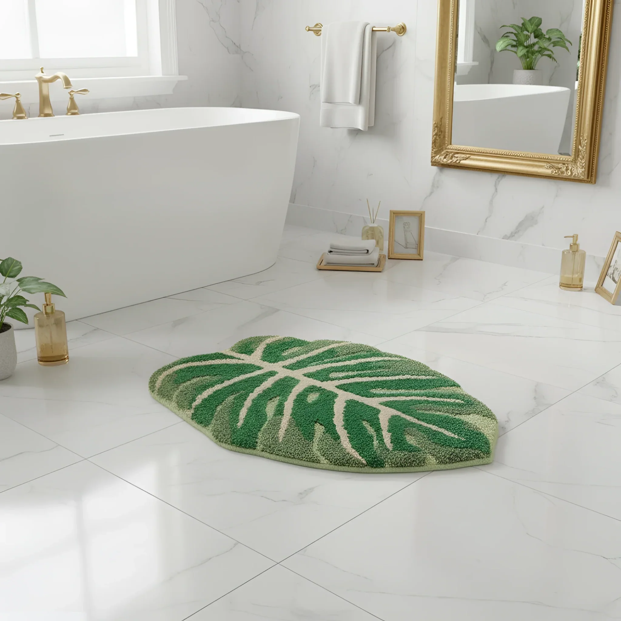Green Leaf Decorative Bathroom Mat - Image 8