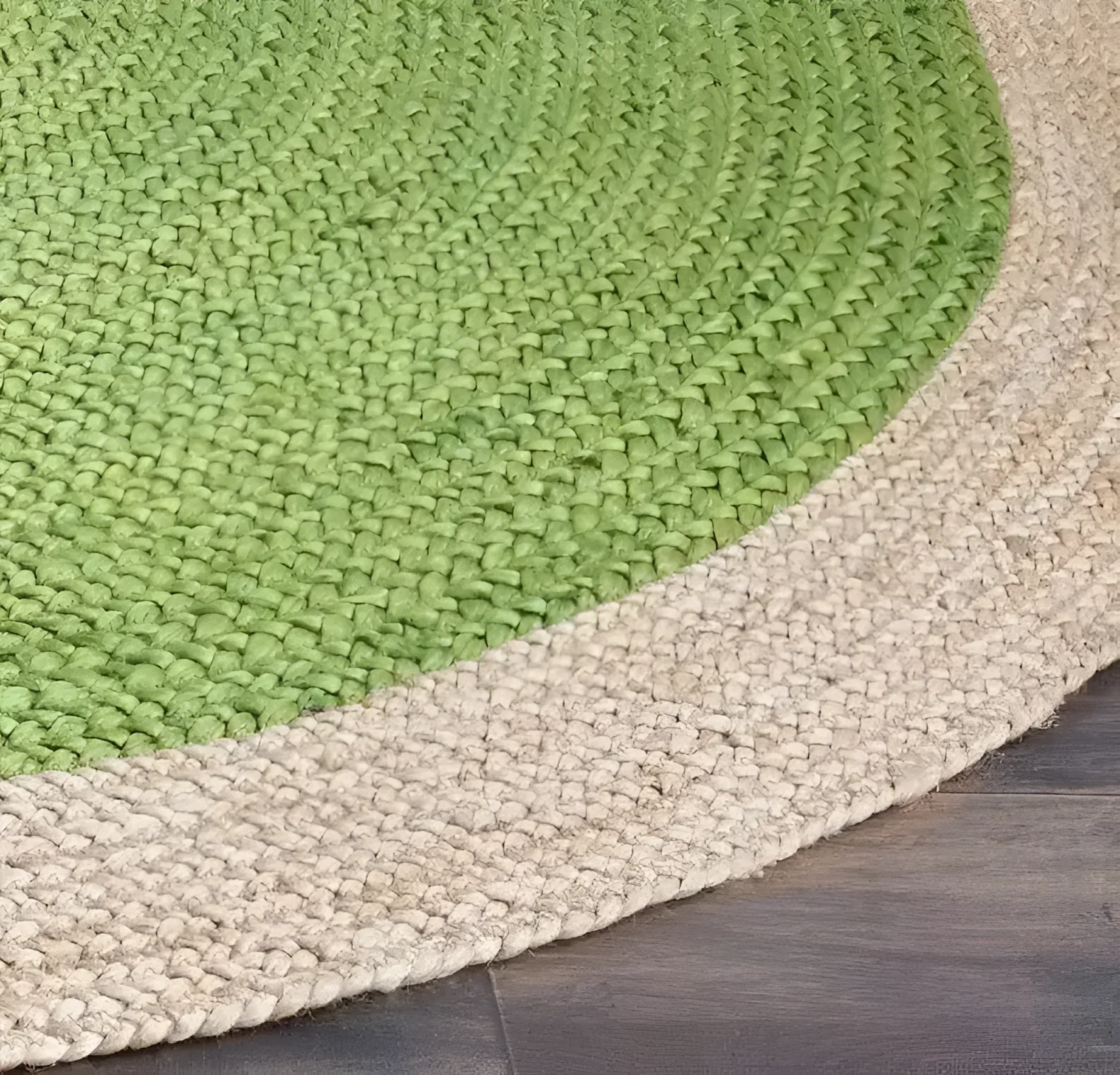 Green Round Jute Rug - Image 4