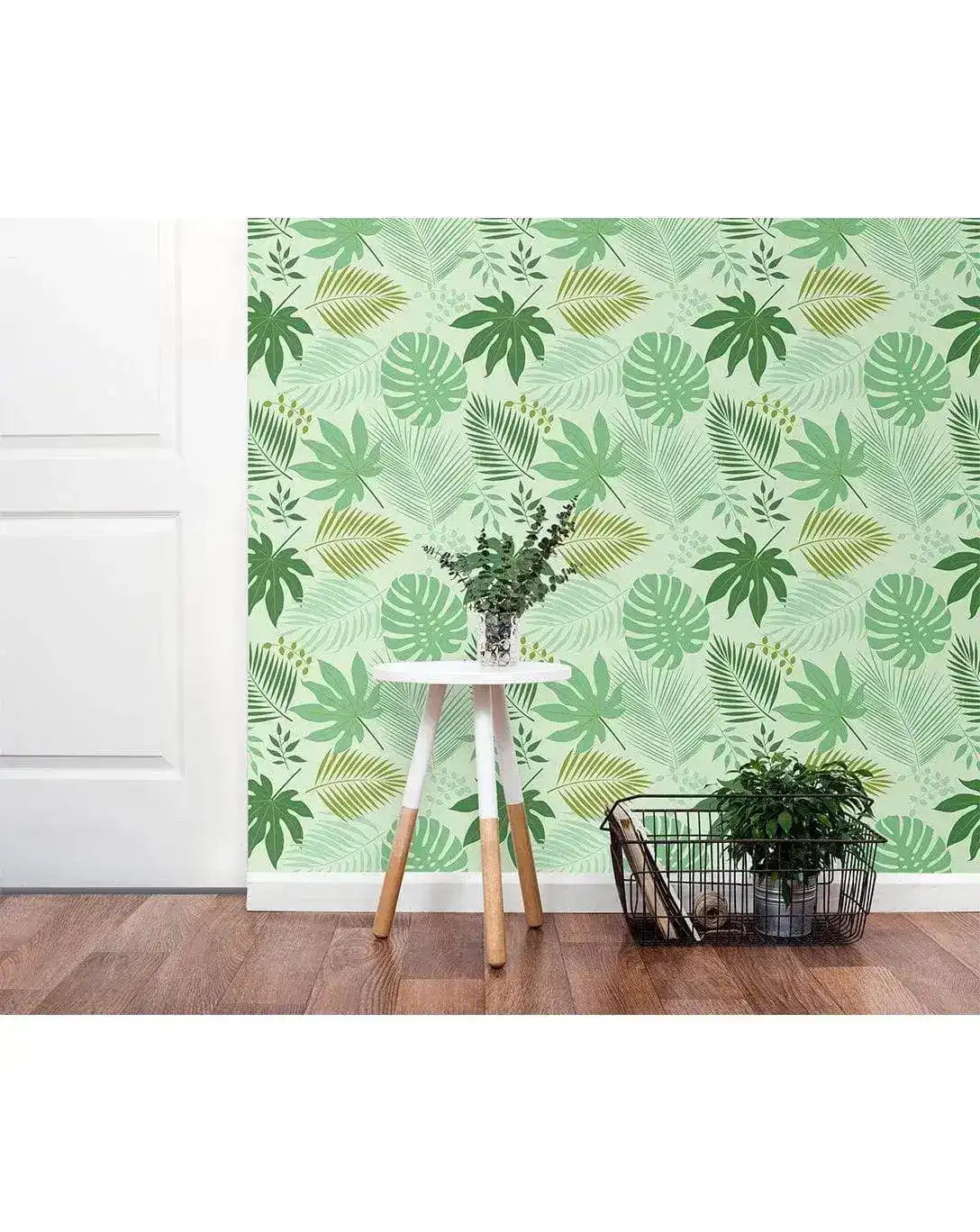 Green Tropical Palm Leaves Wallpaper - Image 5