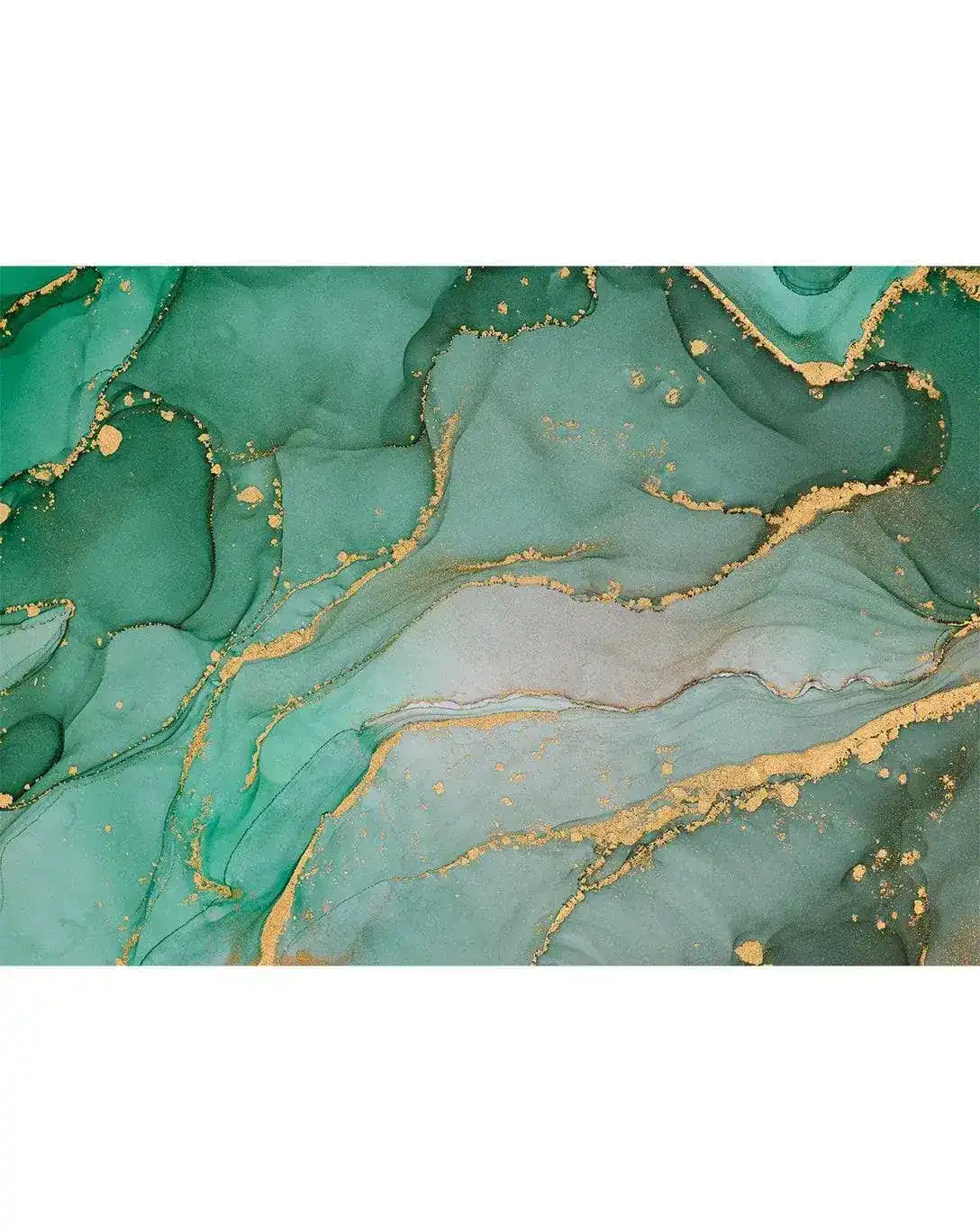 Green Watercolor Abstract Marble Alcohol Ink Paint Wall Mural - Image 2
