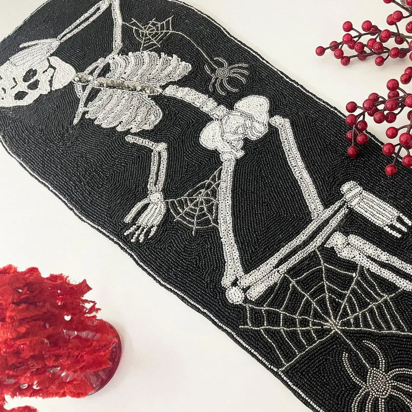 Halloween Skeleton Beaded Table Runner - Image 2
