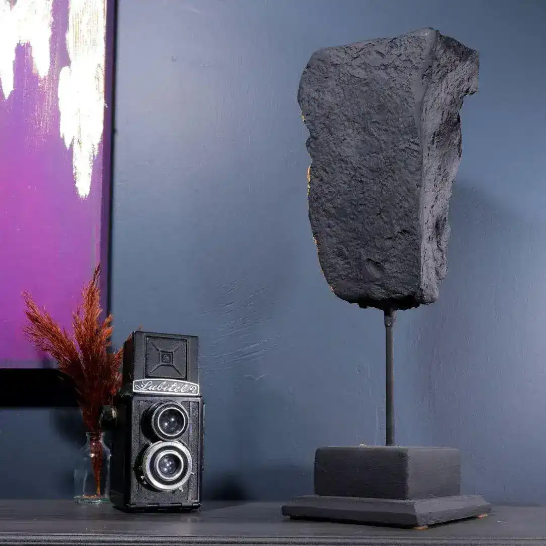 Hand Crafted Black Gold Zeus Bust Sculpture - Image 5
