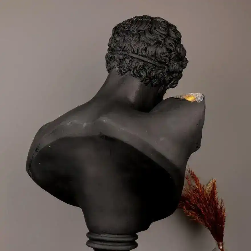 Hand Crafted Gold Gilded Black Hermes Sculpture - Image 4