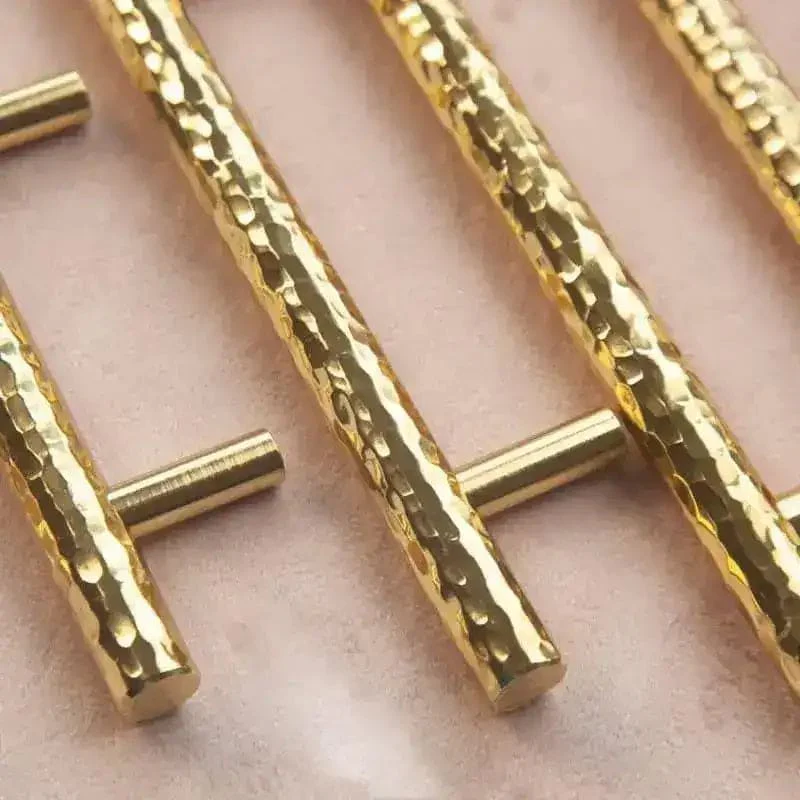 Hand-crafted Hammered Brass Cabinet Drawer Pull - Image 10