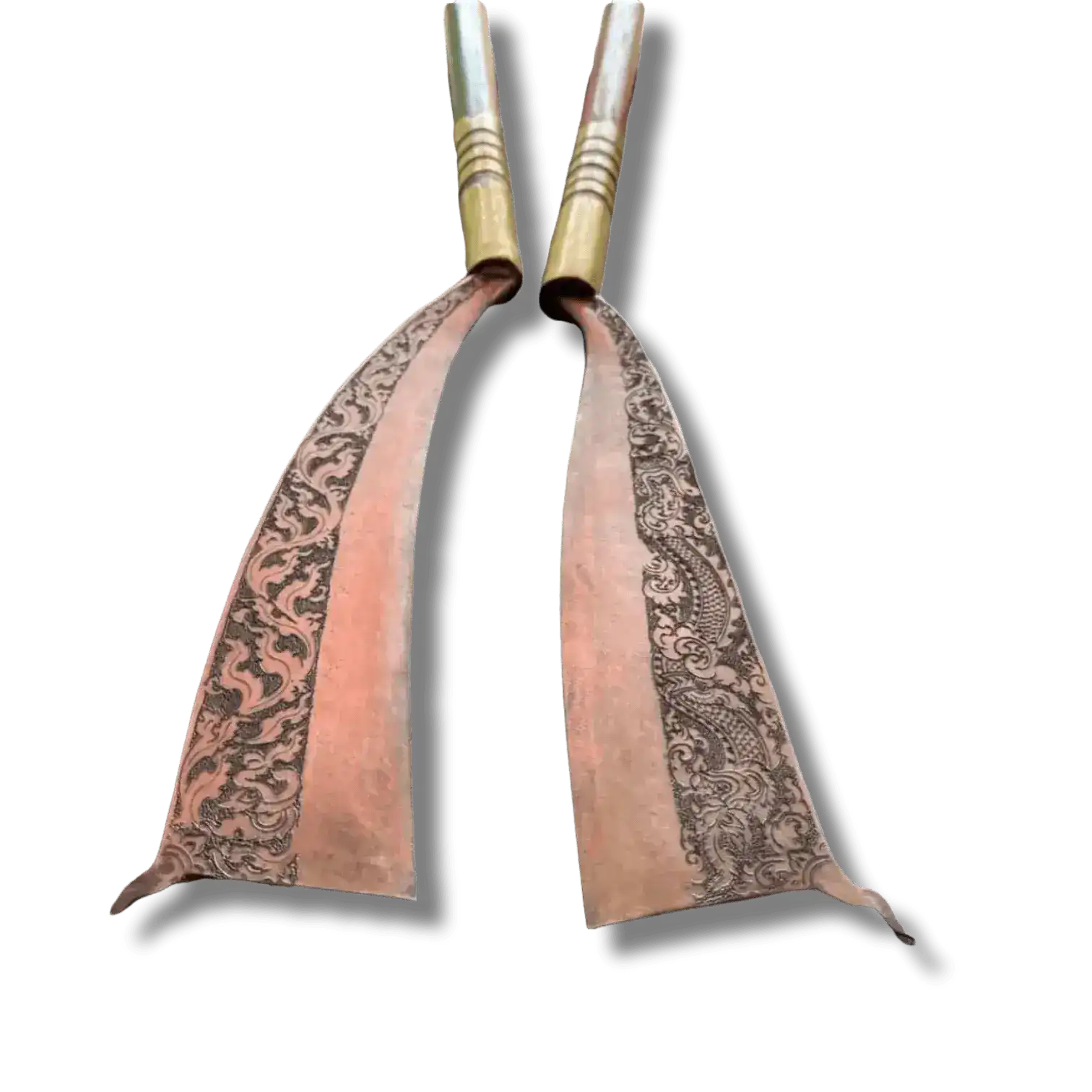 Hand Engraved Khmer Machete Knife with Long Handle - Image 4