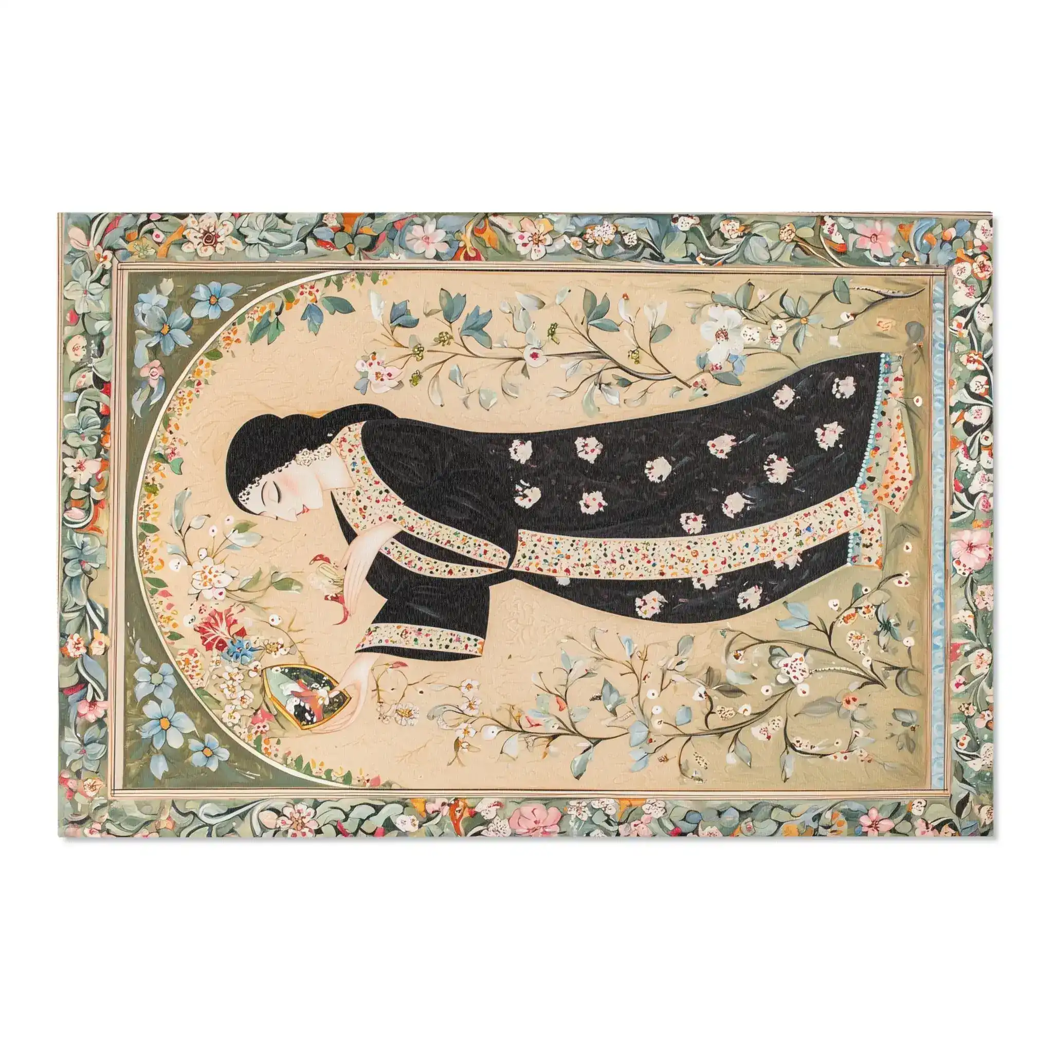Hand-Painted Floral Rug - Image 6