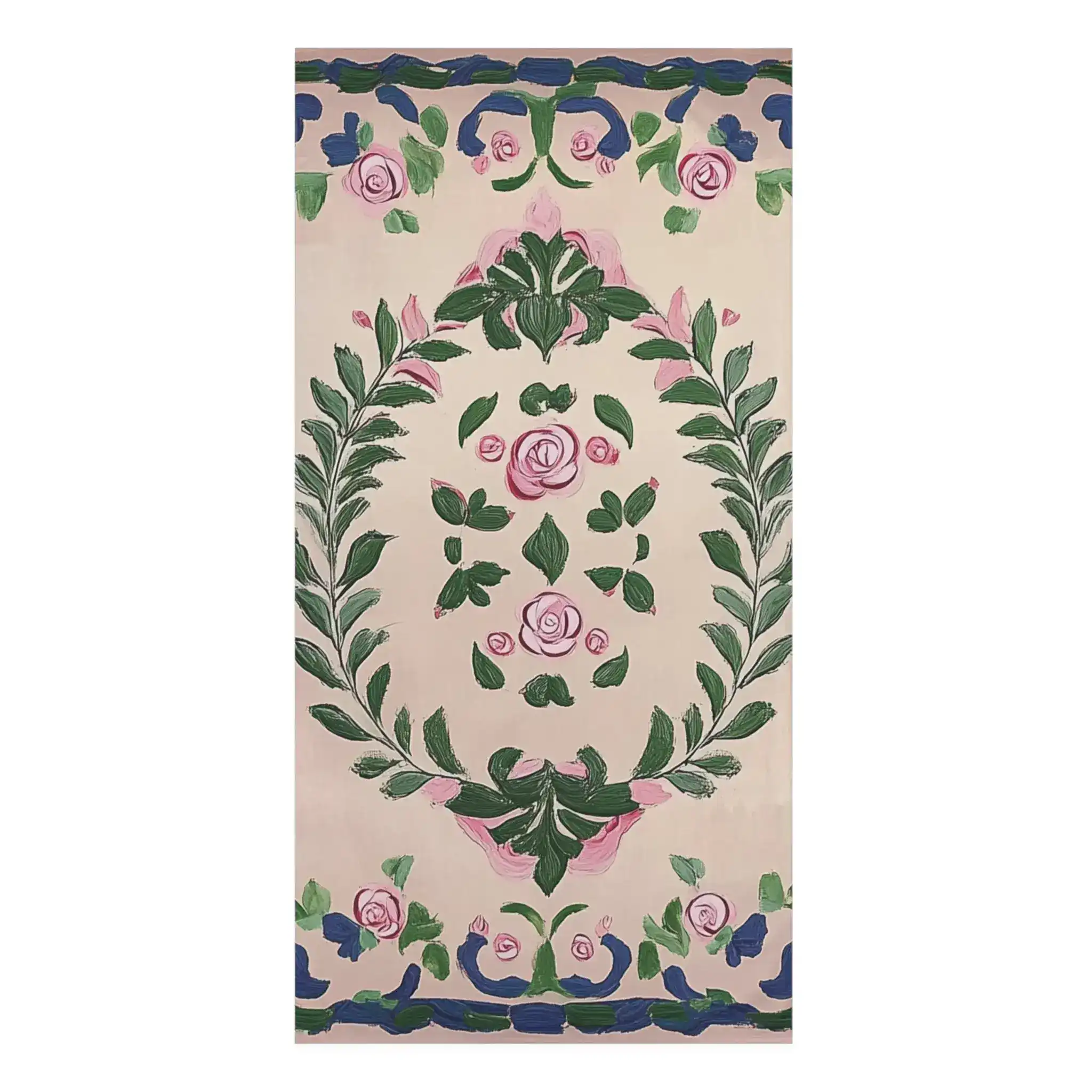 Hand-Painted Rose Garden Bath Towel