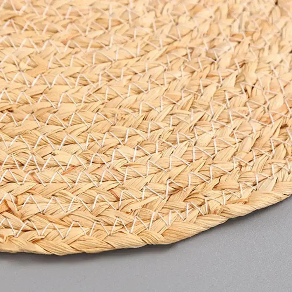 Hand Woven Bamboo Fiber Round Placemat - Image 6