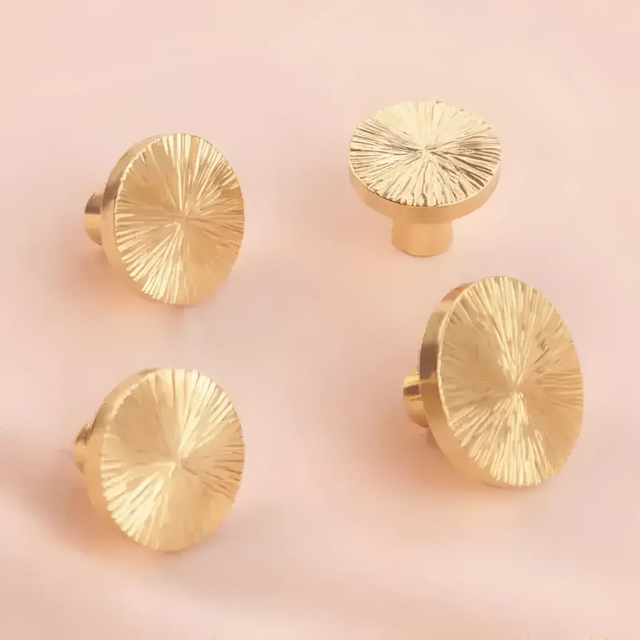 Handcrafted Hammered Brass Cabinet Drawer Knobs - Image 4