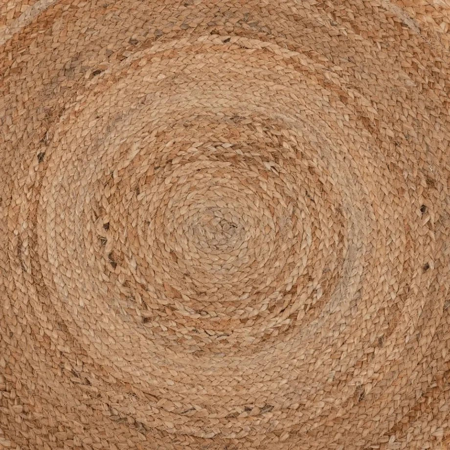 Handmade Pink Scalloped Round Jute Rug - Image 4