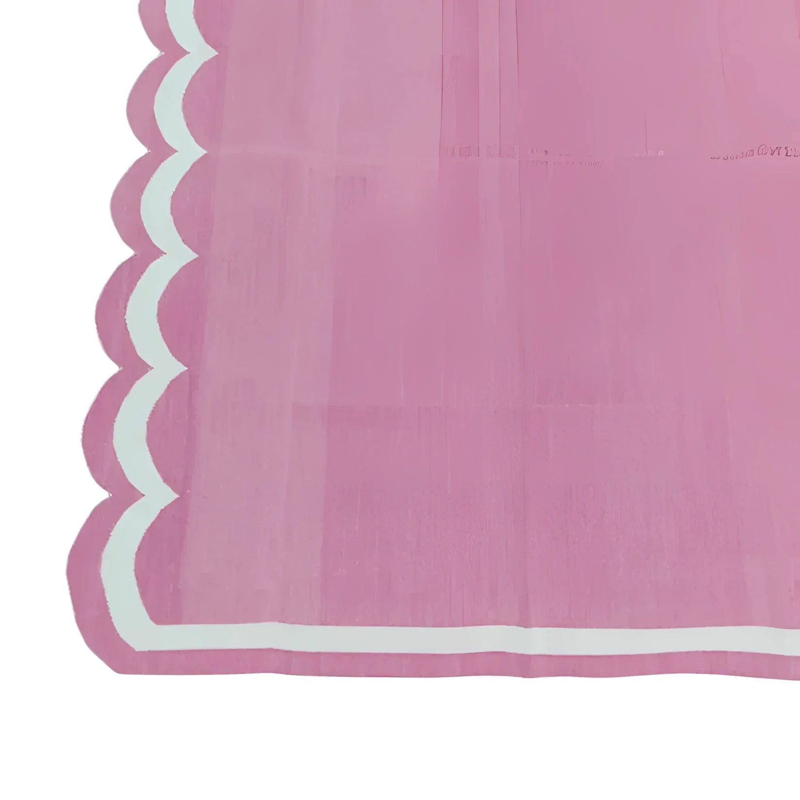 Handwoven Reversible Cotton Scalloped Rug - Pink - Image 3