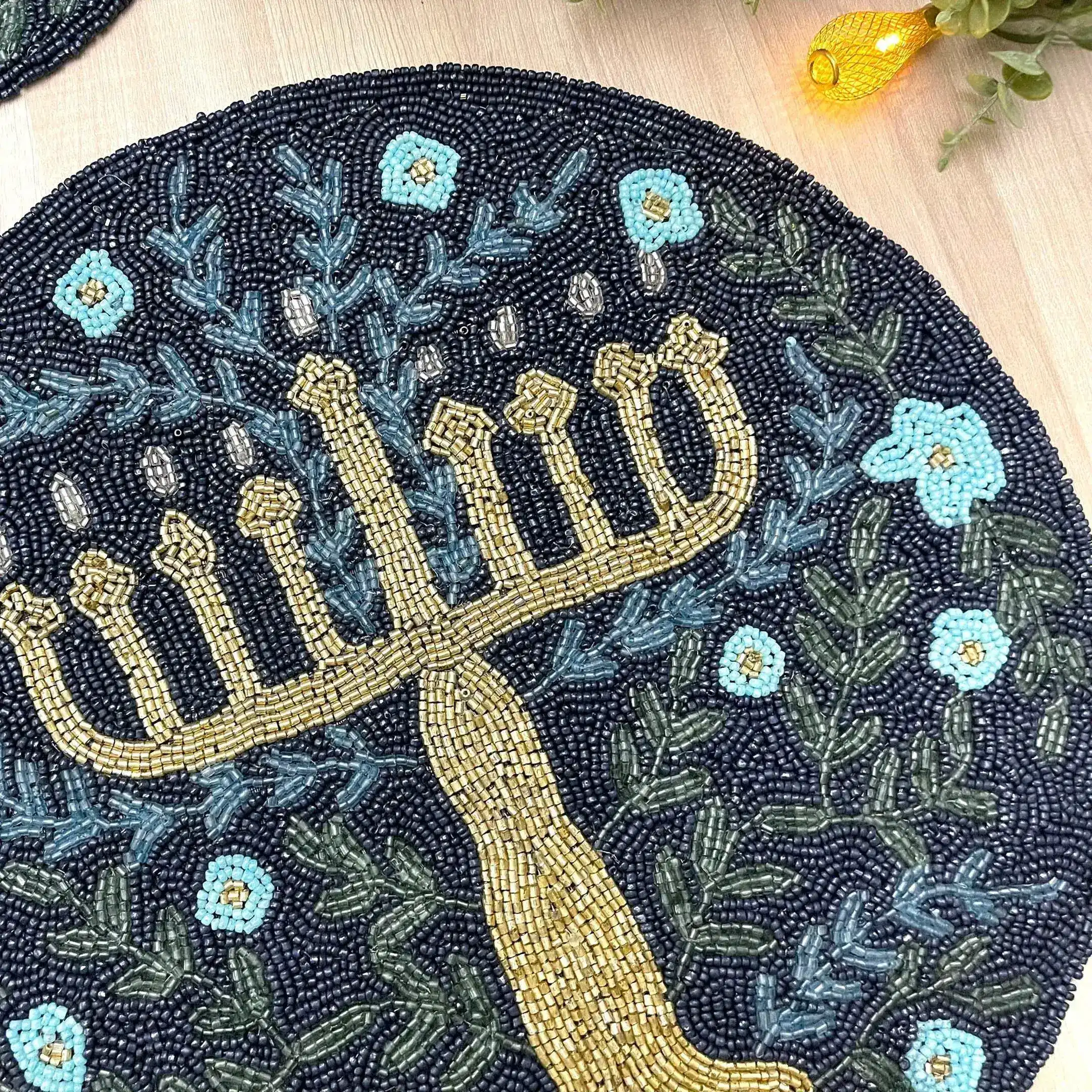 Hanukkah Round Beaded Placemat - Image 2