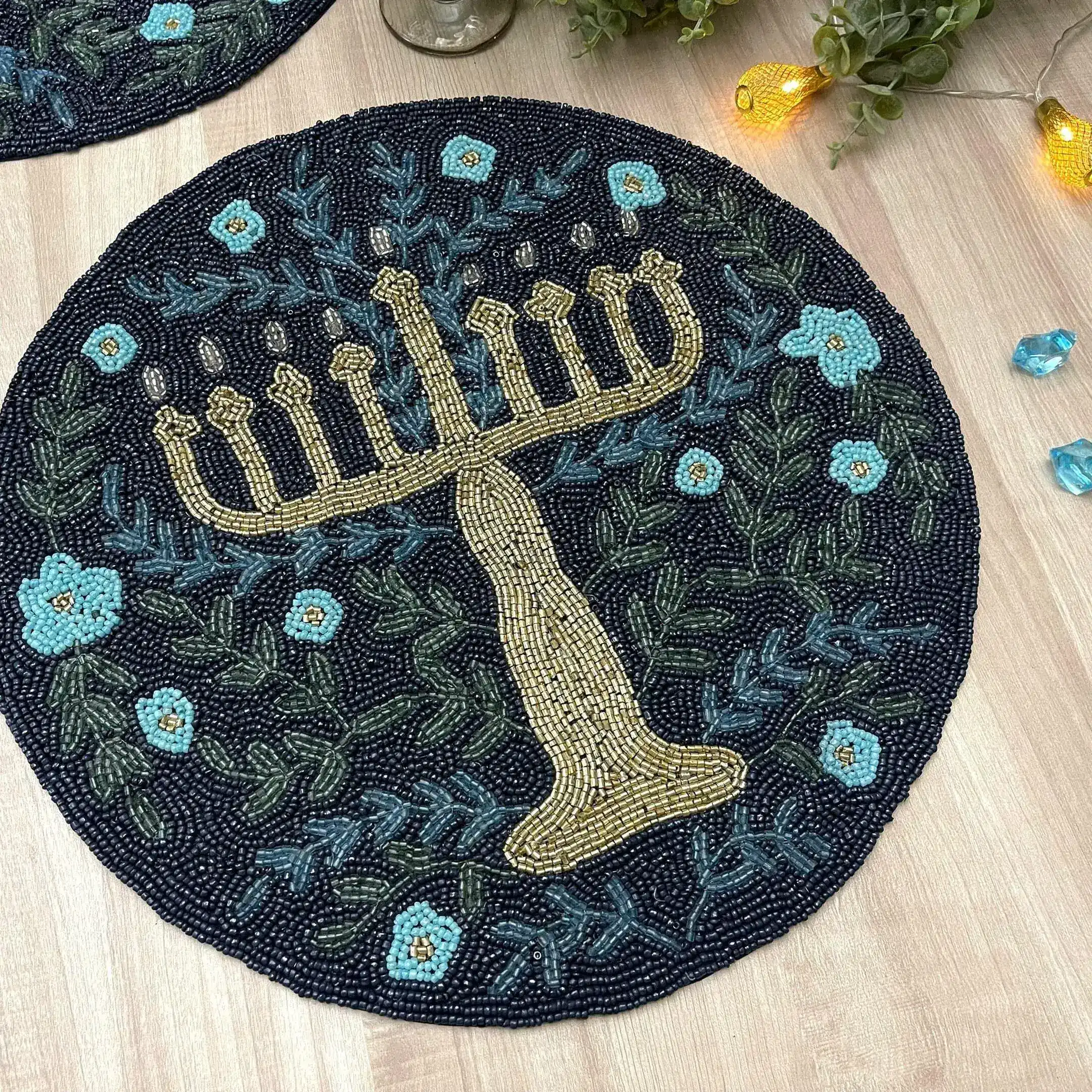 Hanukkah Round Beaded Placemat - Image 3