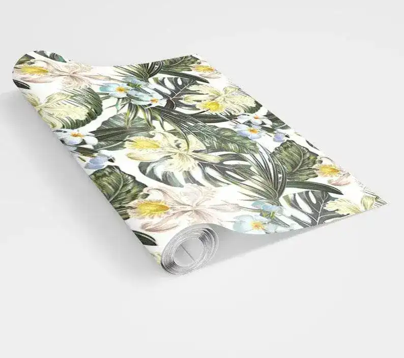 Hawaiian Tropical Floral and Monstera Wallpaper - Image 5