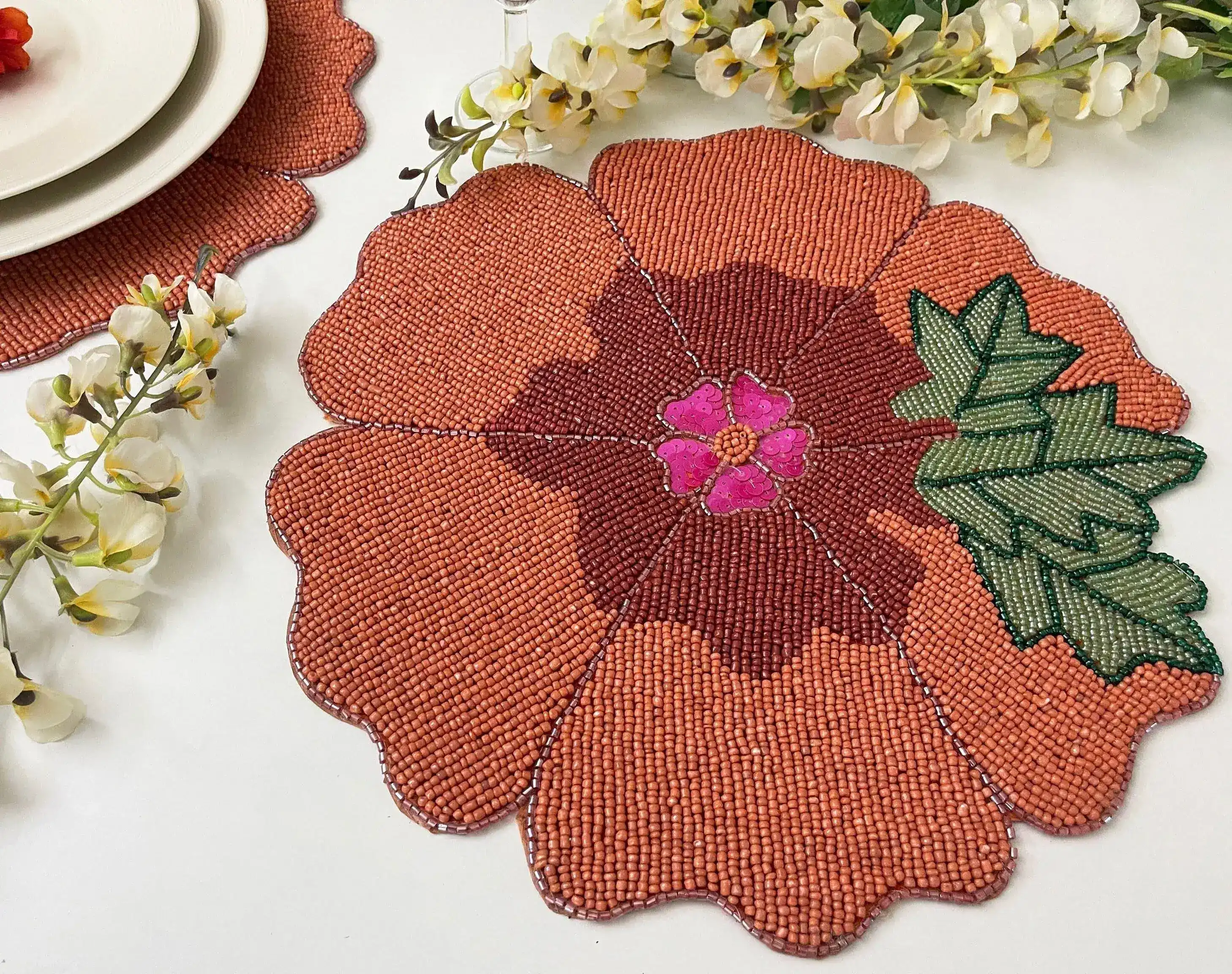 Hawaiian Flower Beaded Placemat - Image 2