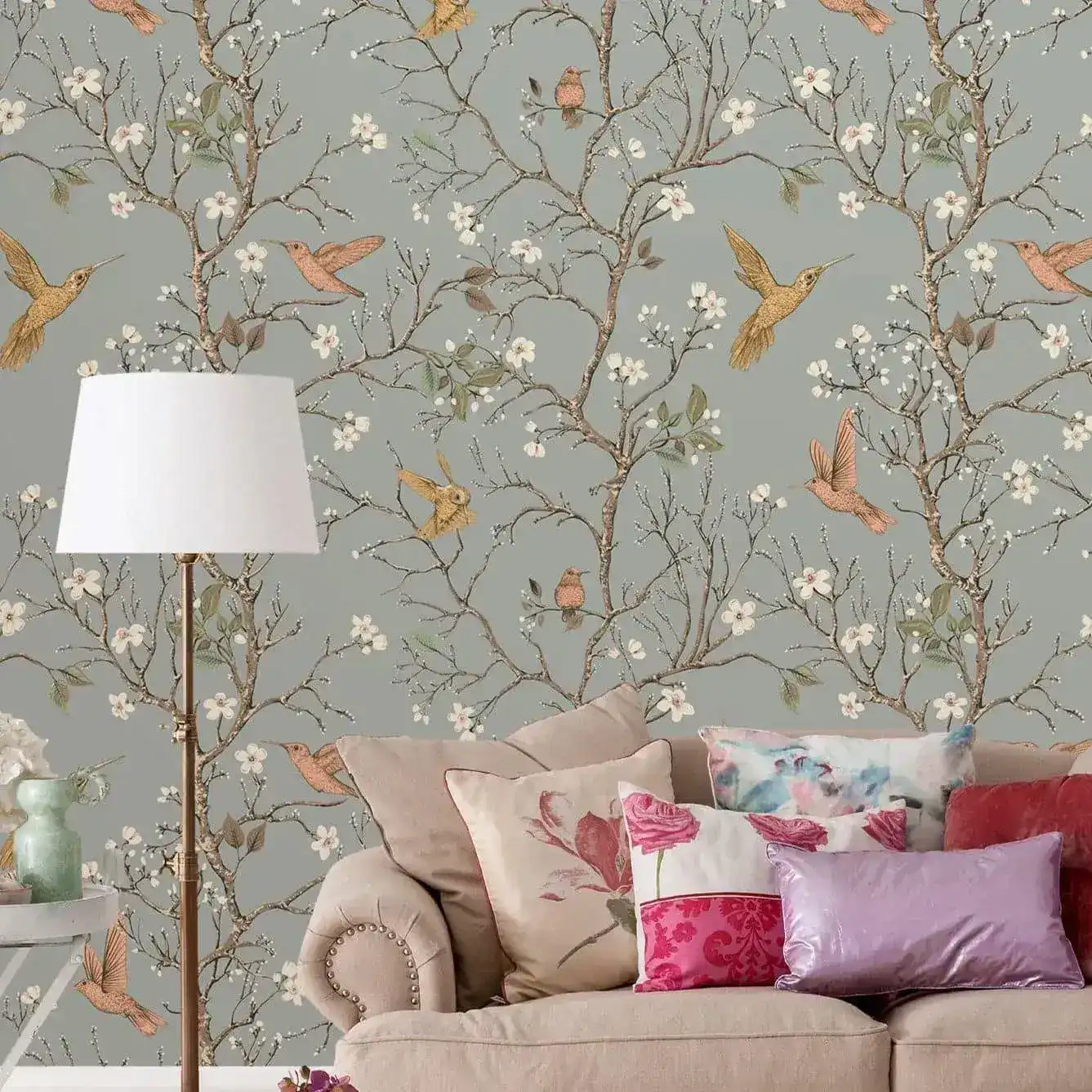 Ð¡hinese Style Tree Branch Hummingbird Wallpaper