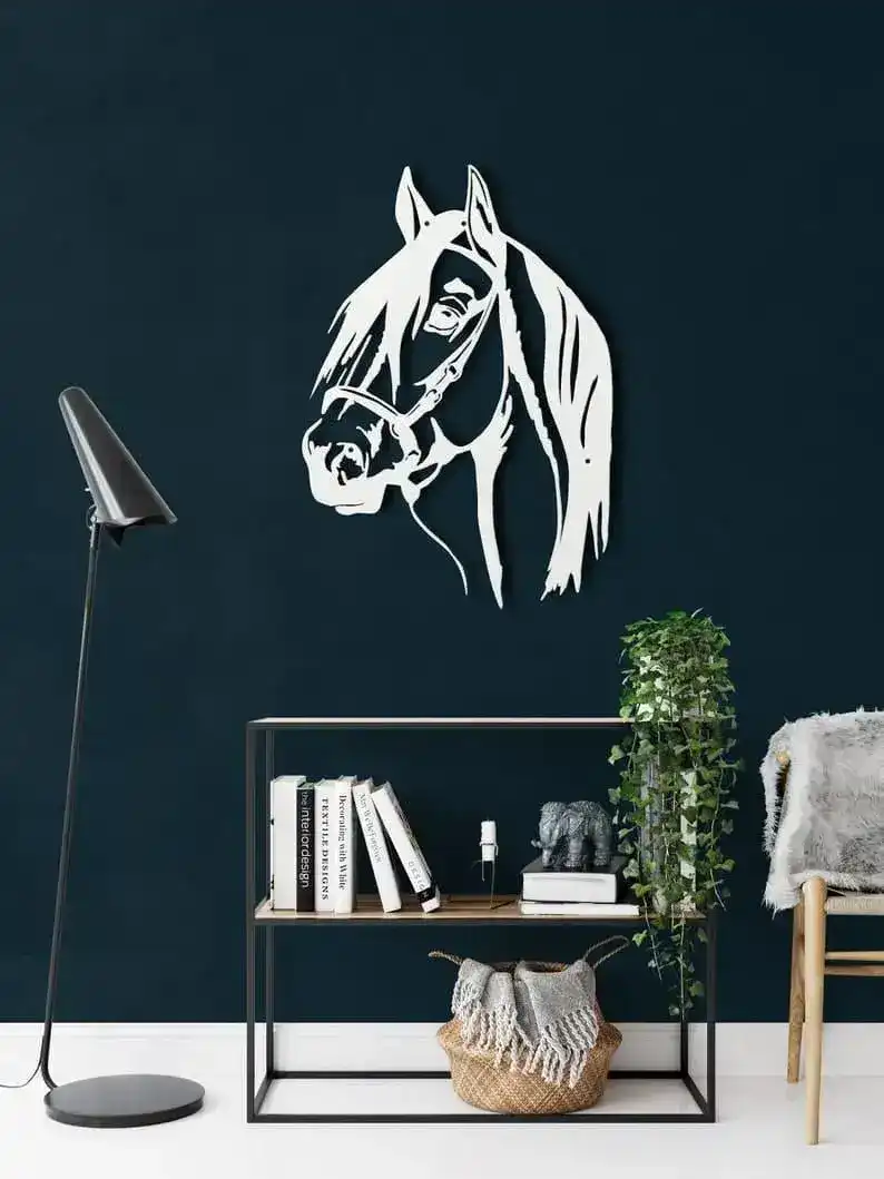 Horse Head Metal Wall Hanging Decor - Image 4