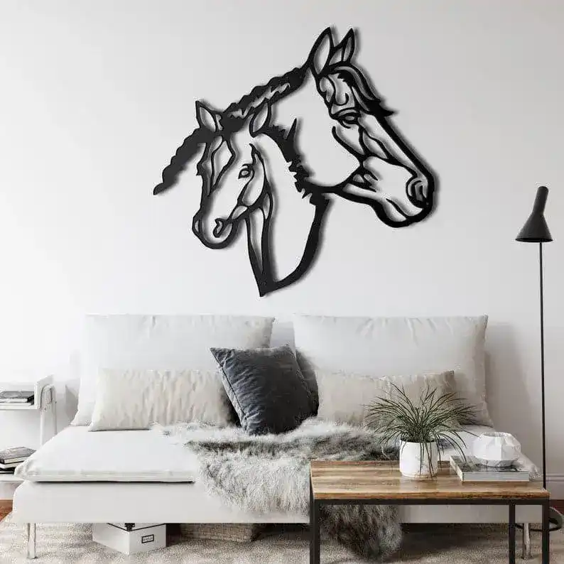 Horse Heads Metal Wall Decor - Image 6