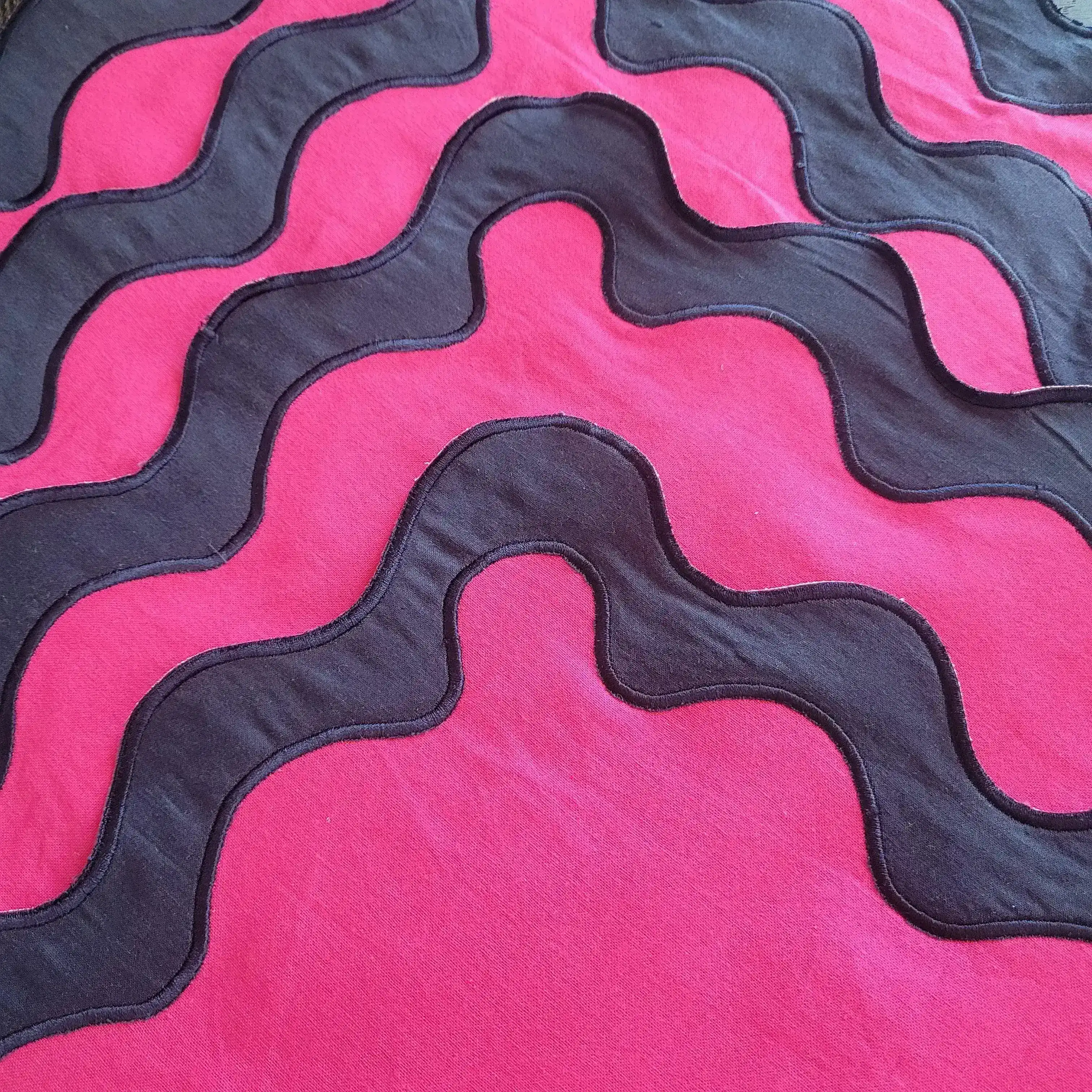 Pink and Blue Scallop 100% Linen Square Placemat - Image 5