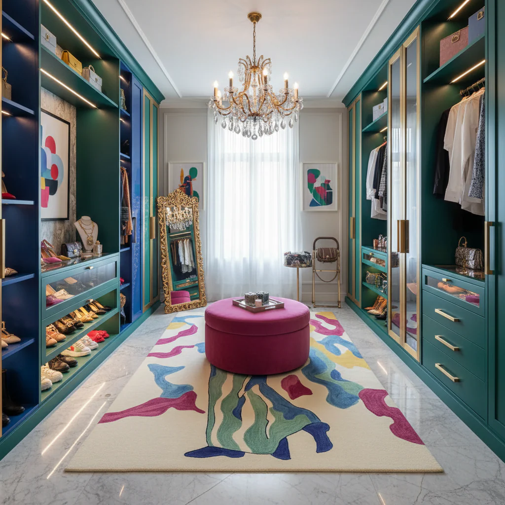 Hue Flow Figure Hand Tufted Rug - Image 2