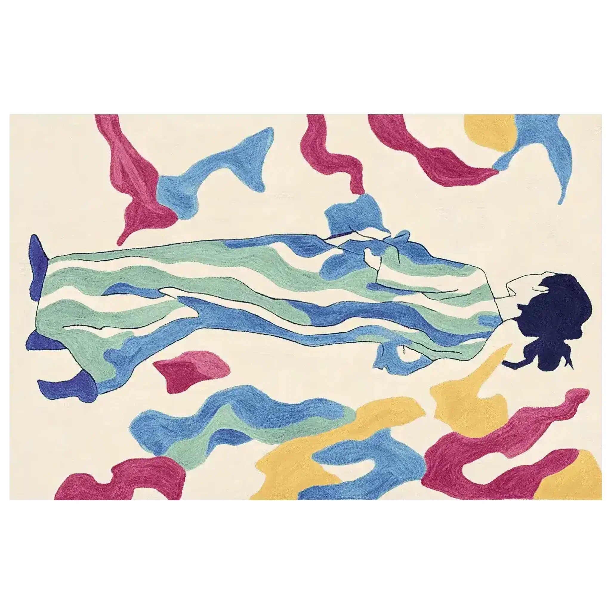 Hue Flow Figure Hand Tufted Rug - Image 4