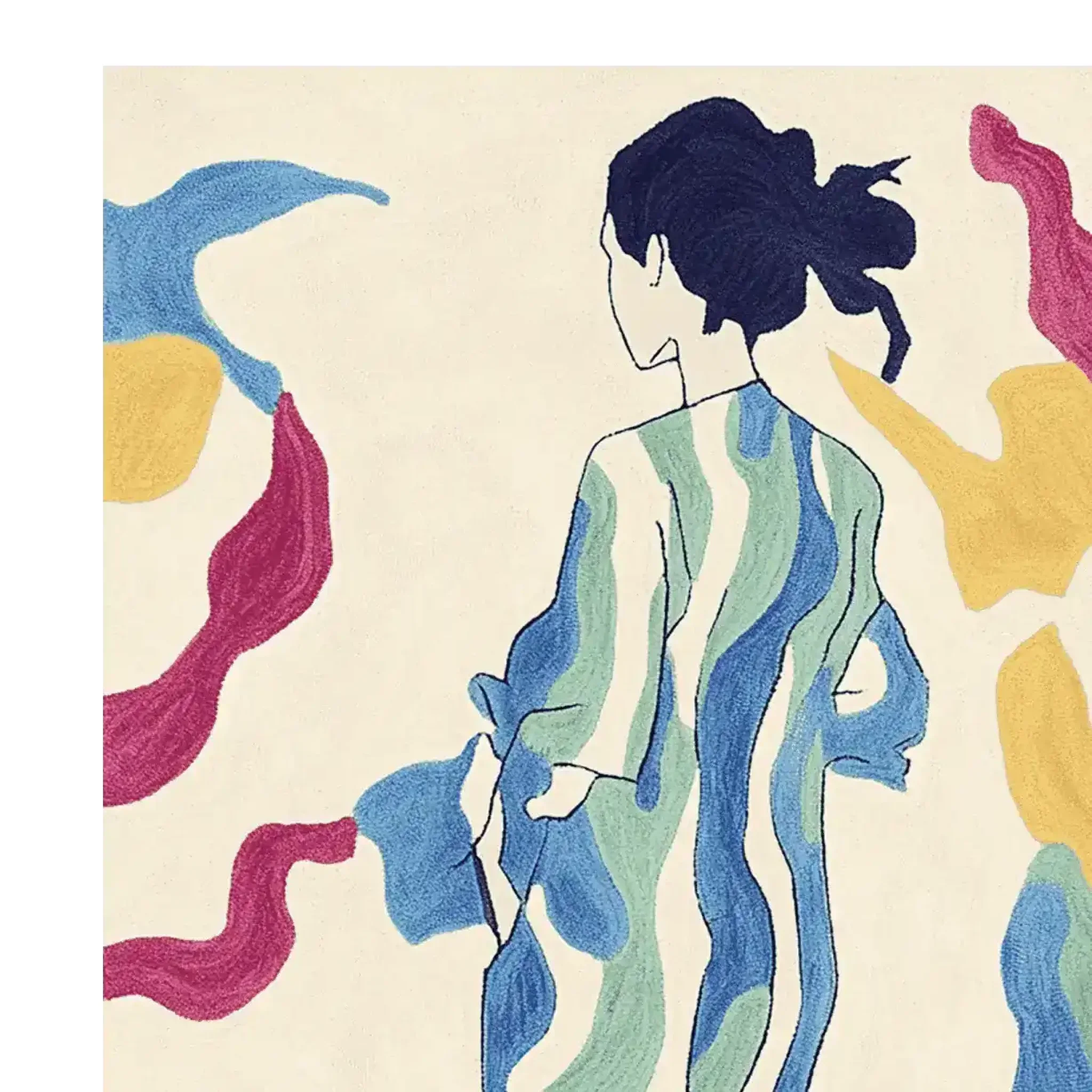 Hue Flow Figure Hand Tufted Rug - Image 6