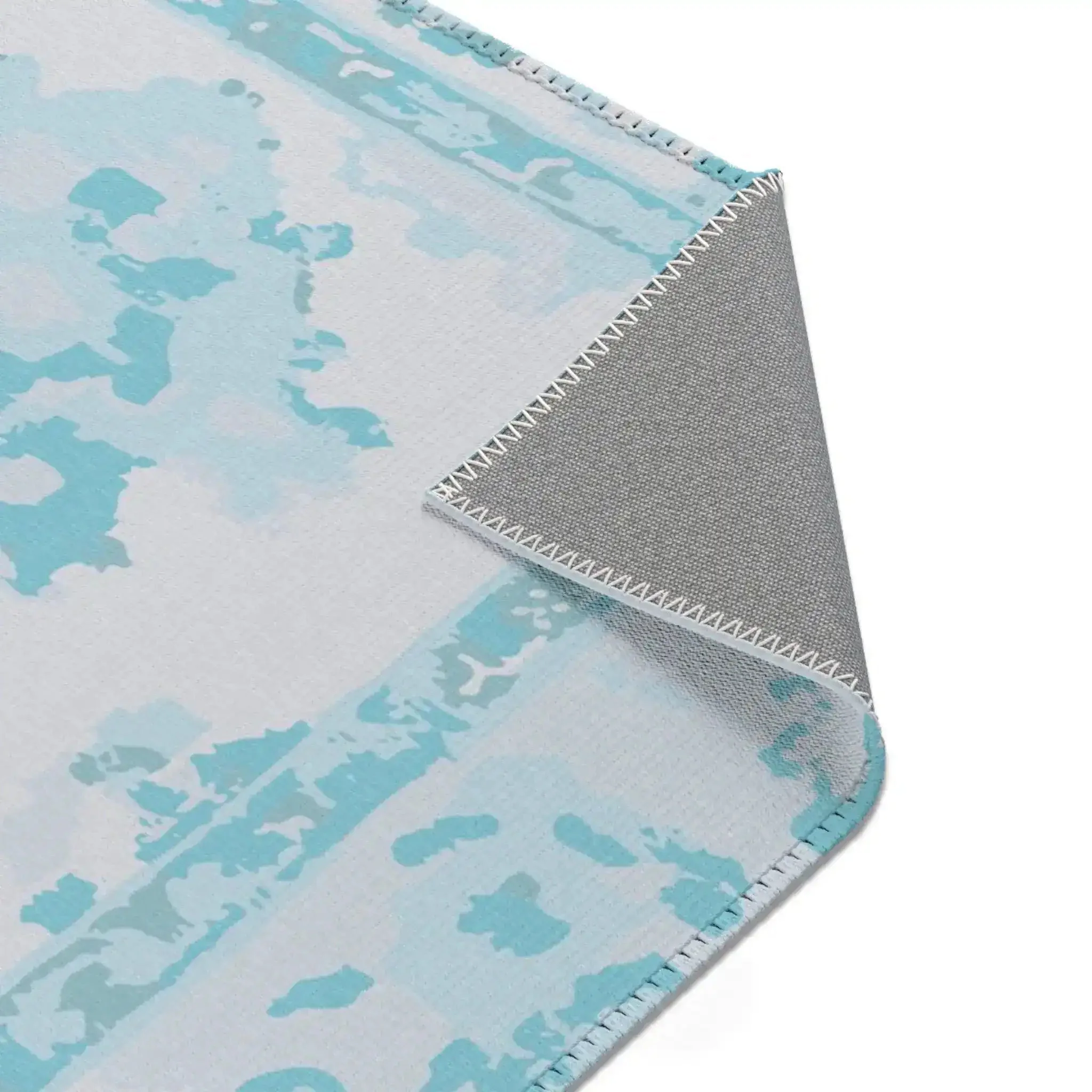 Icy Blue Medallion Distressed Accent Rug - Image 5