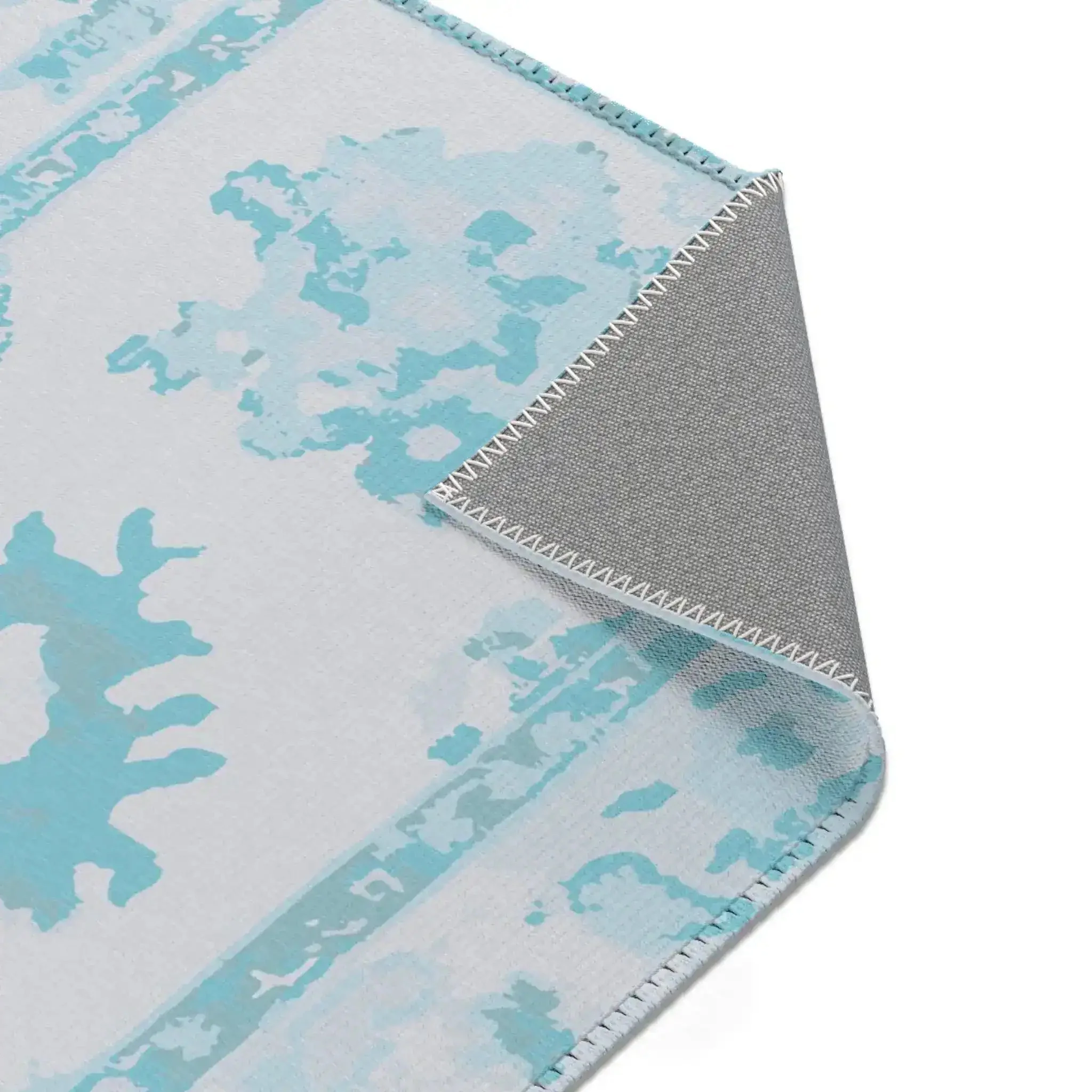 Icy Blue Medallion Distressed Accent Rug - Image 6