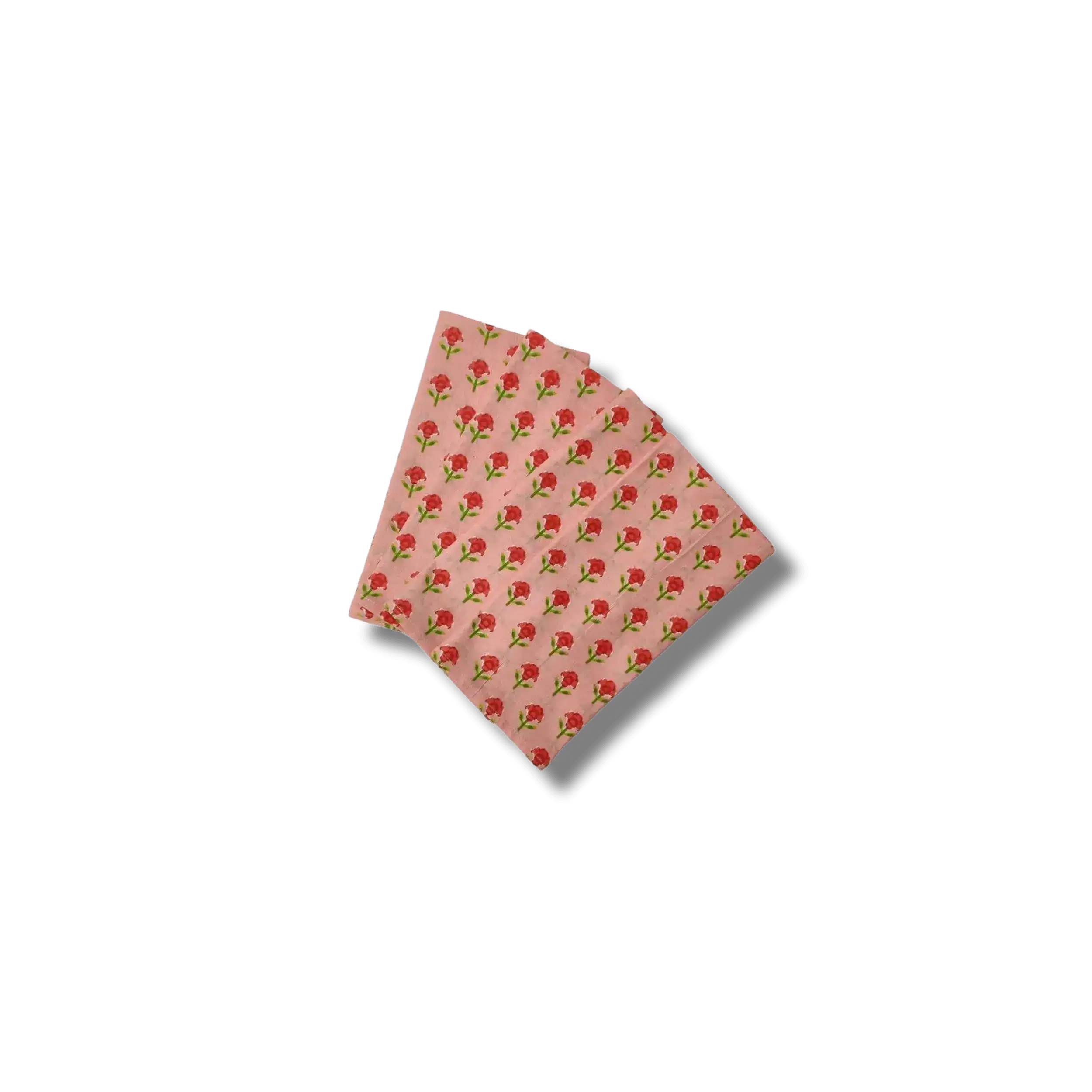 Indian Roses Floral Block Printed Cotton Napkins - Image 4