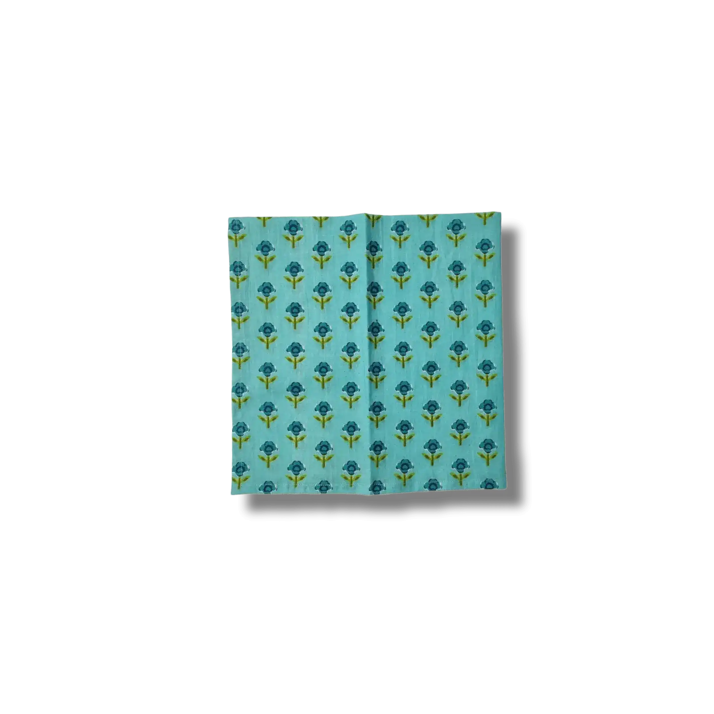 Indian Roses Floral Block Printed Cotton Napkins - Image 9