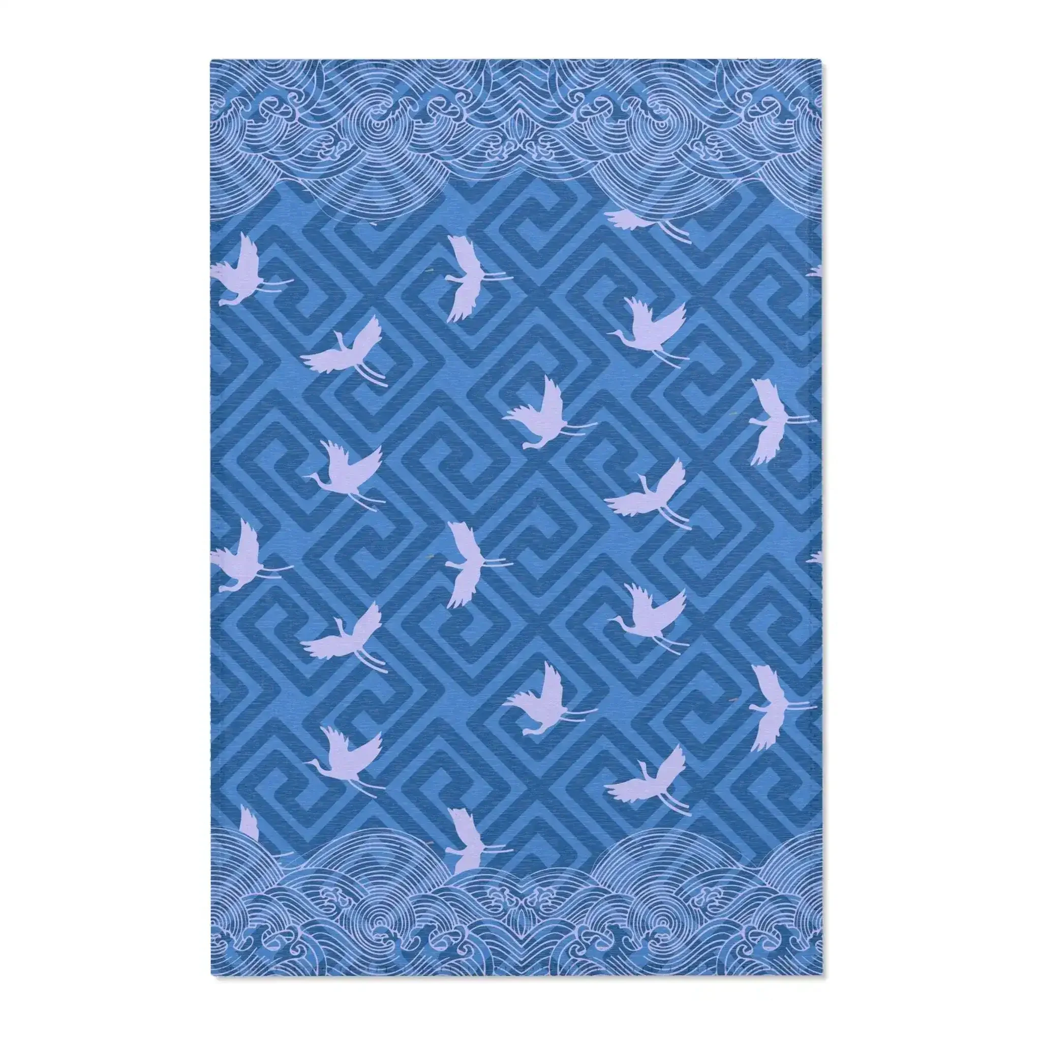 Indigo Crane Waves Accent Rug - Image 2