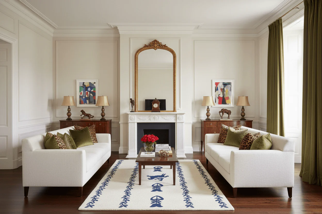 Indigo Folk Tale Hand Tufted Rug - Image 2