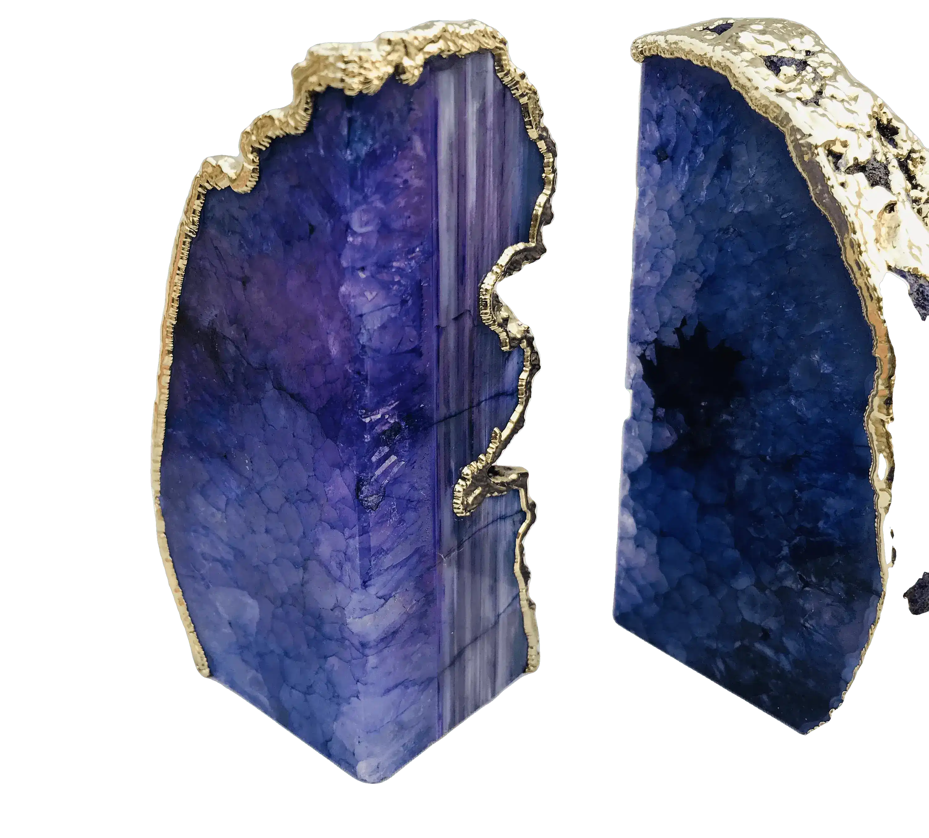 Indigo Plated Agate Bookends - Image 4