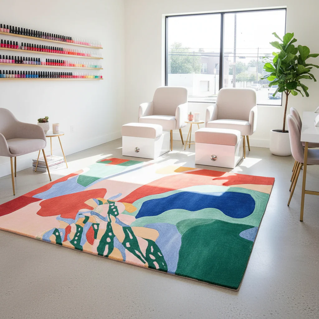 Ink Flow Terrain Hand Tufted Rug - Image 2