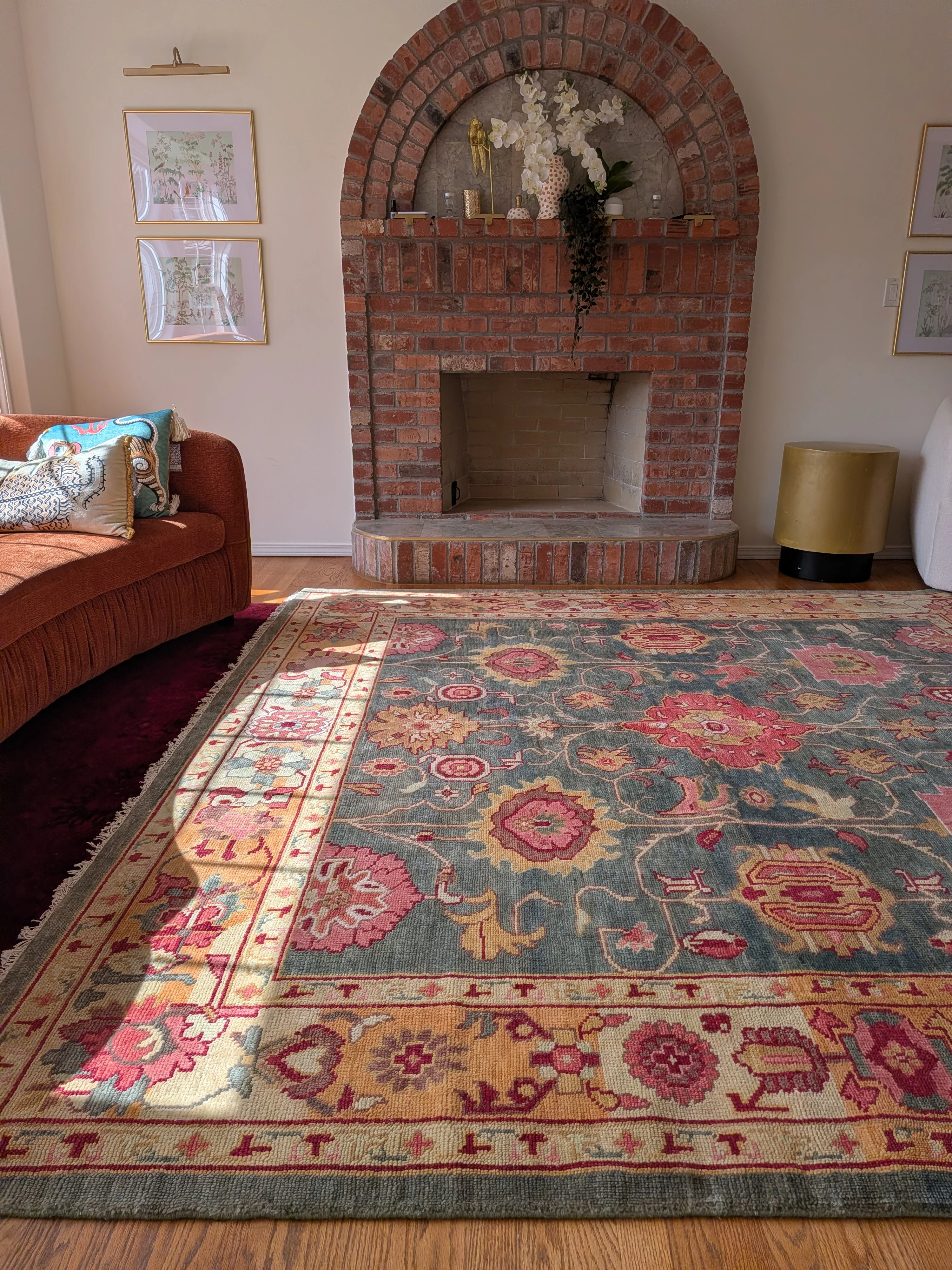 Intricate Bloom Hand Knotted Wool Rug 9 x 9 ft - Image 4