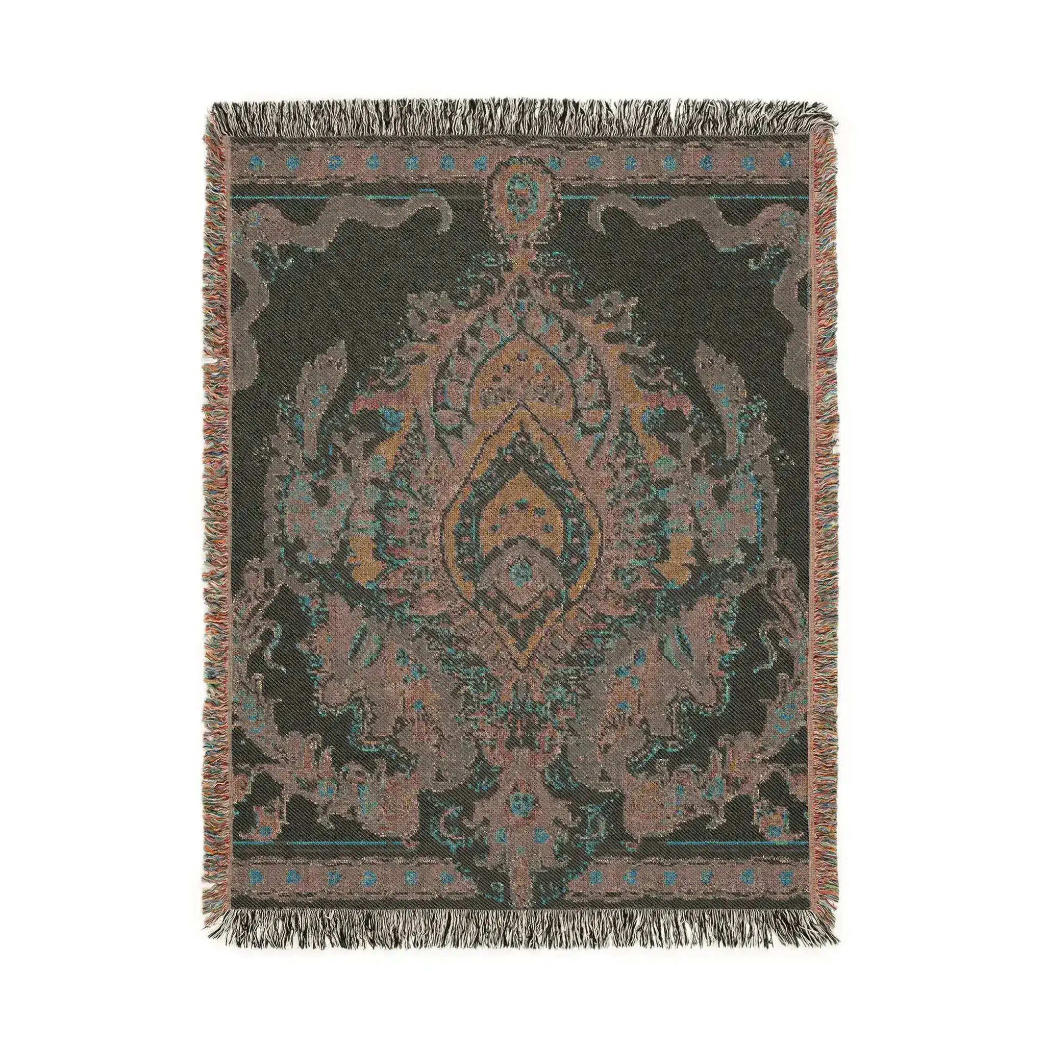 Intricate Floral and Serpentine Woven Blanket - Image 6