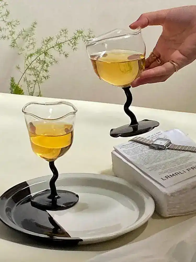 Irregular Goblet Cocktail Twisted Glass - Set of 2 - Image 5