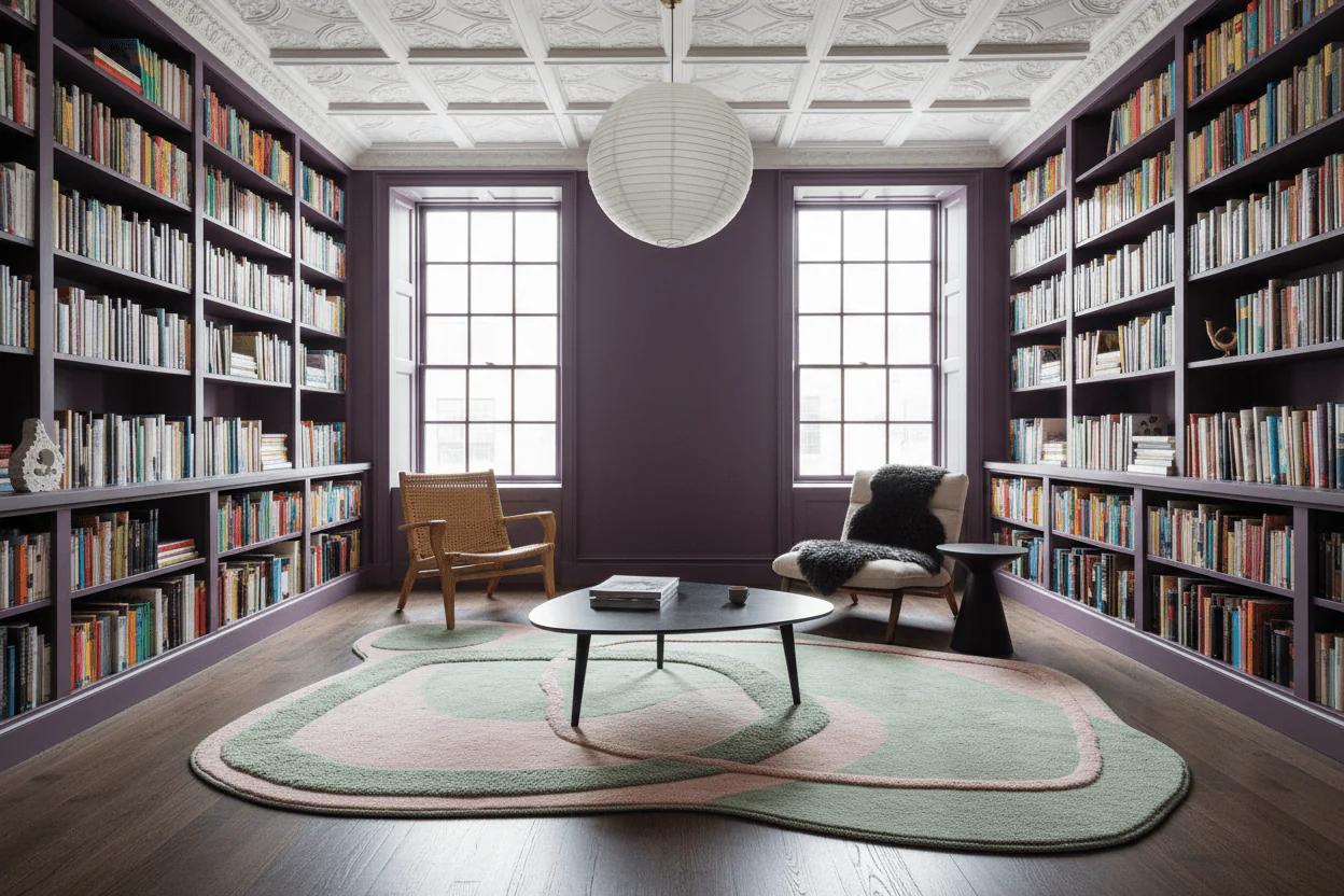 Irregular Organic Blob Hand Tufted Rug - Image 2
