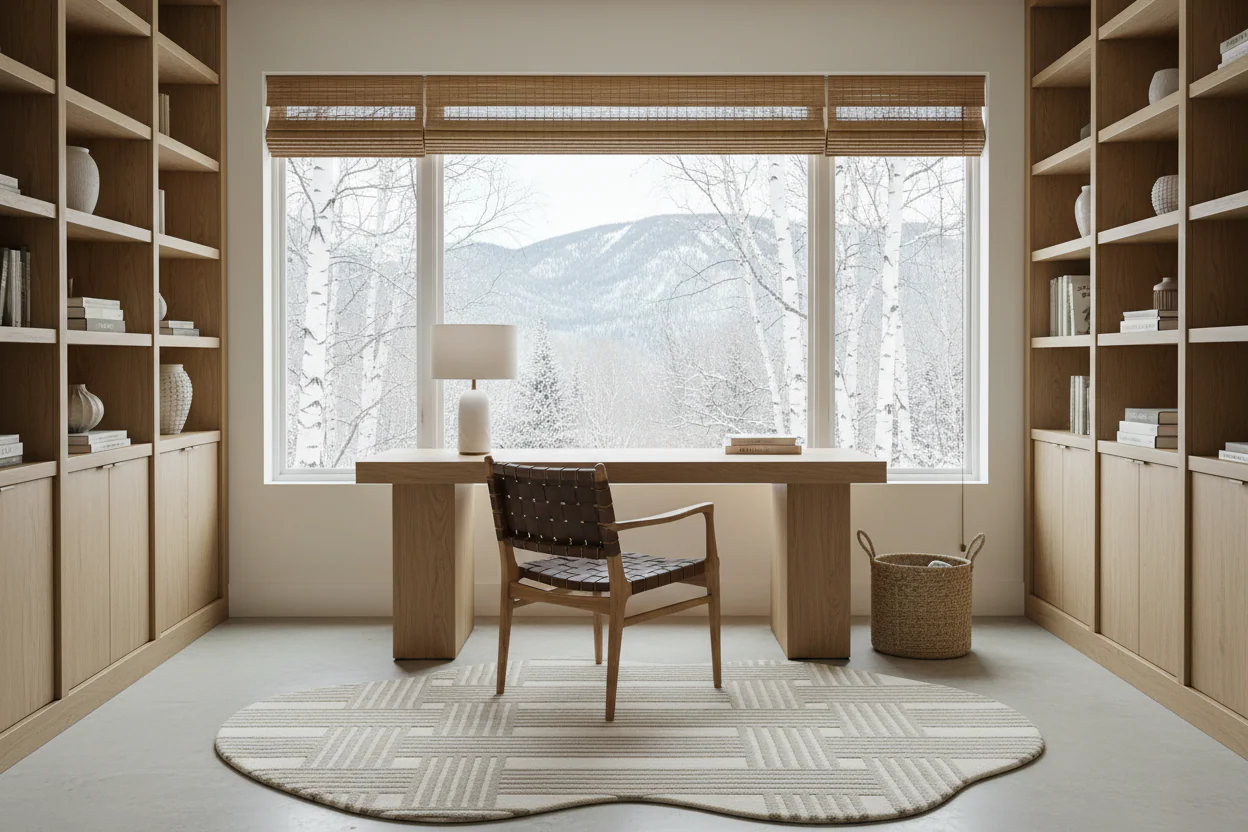 Ivory Weave Grid Hand Tufted Rug - Image 3