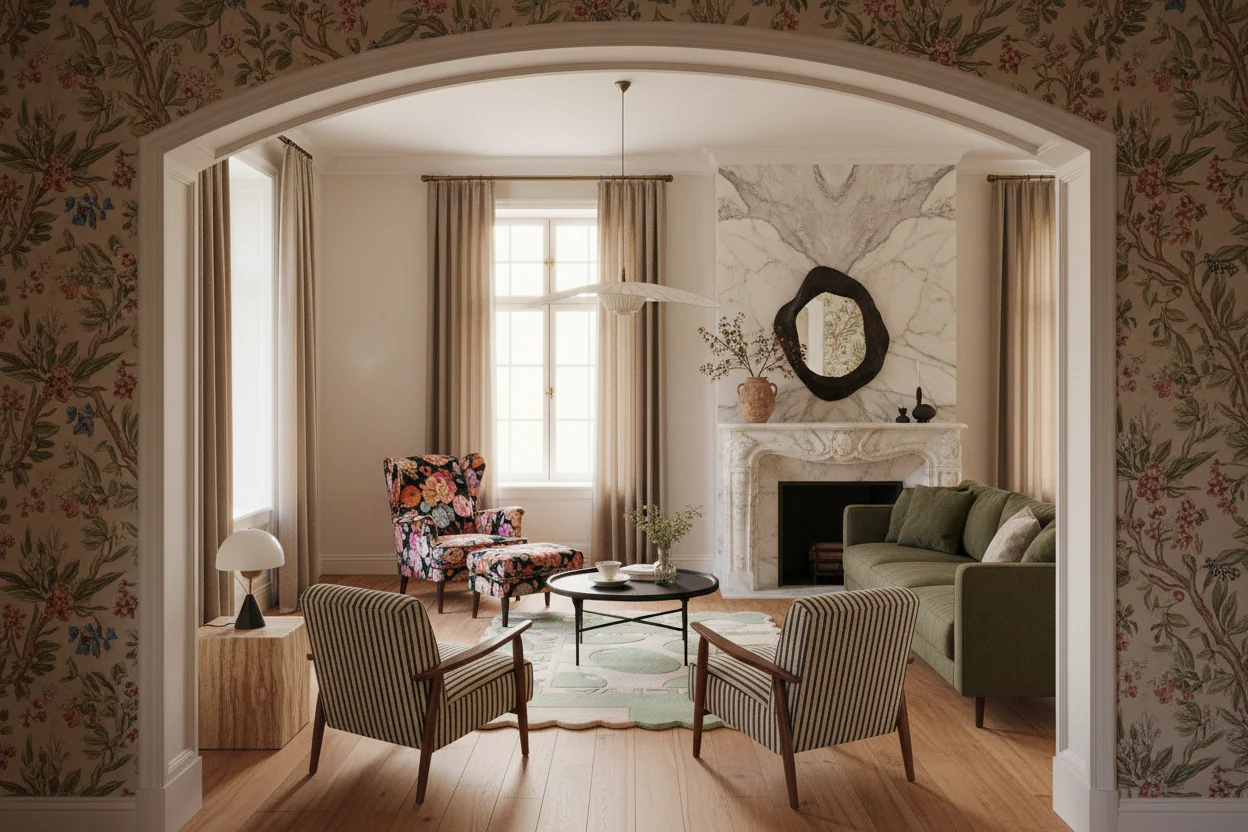 Jade Abstract Patchwork Style Scalloped Hand Tufted Rug - Image 4