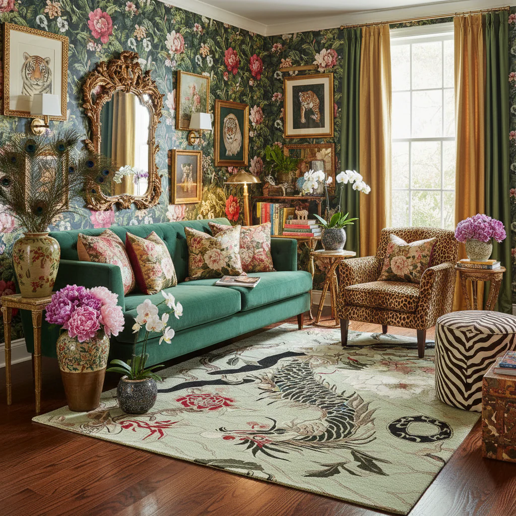 Jade Dragon Vine Hand Tufted Rug - Image 2