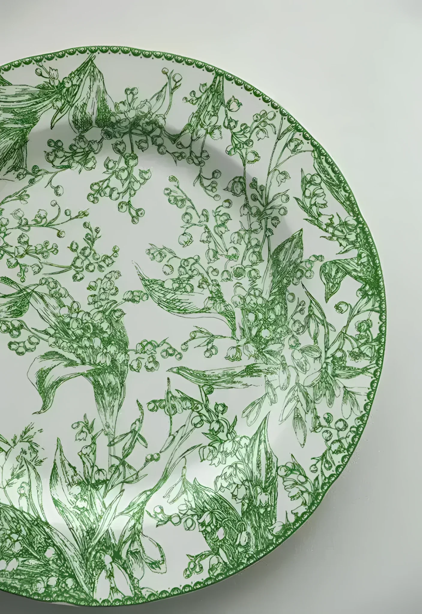 Jade Green Lily of The Valley Decorative Bone China Plate - Image 11