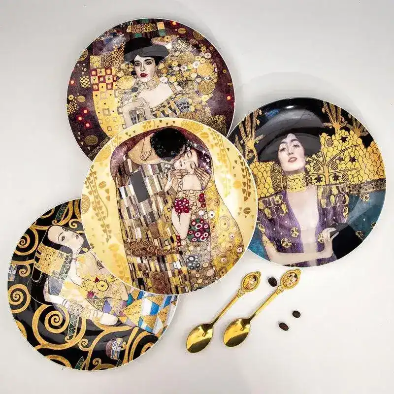 Klimt Kiss Oil Painting Decorative Wall Hanging Plate - Image 8