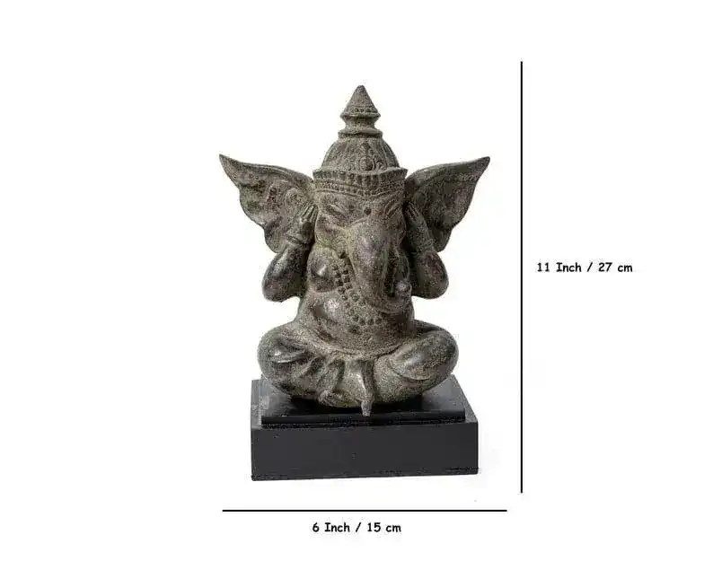 Large Bronze Sitting Ganesh Statue - Image 3